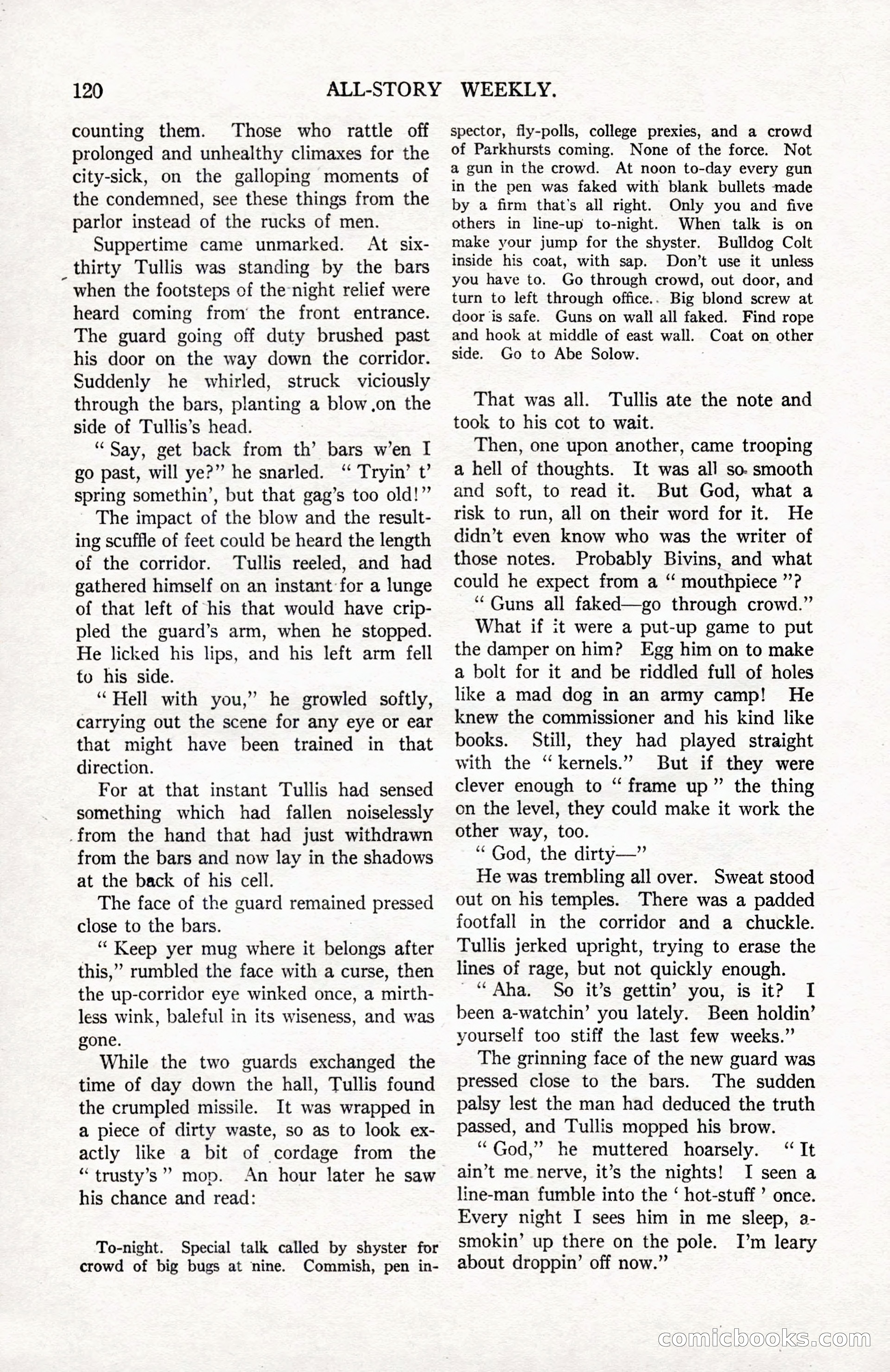 All-Story Weekly, September 2, 1916 — page 130 of 208
