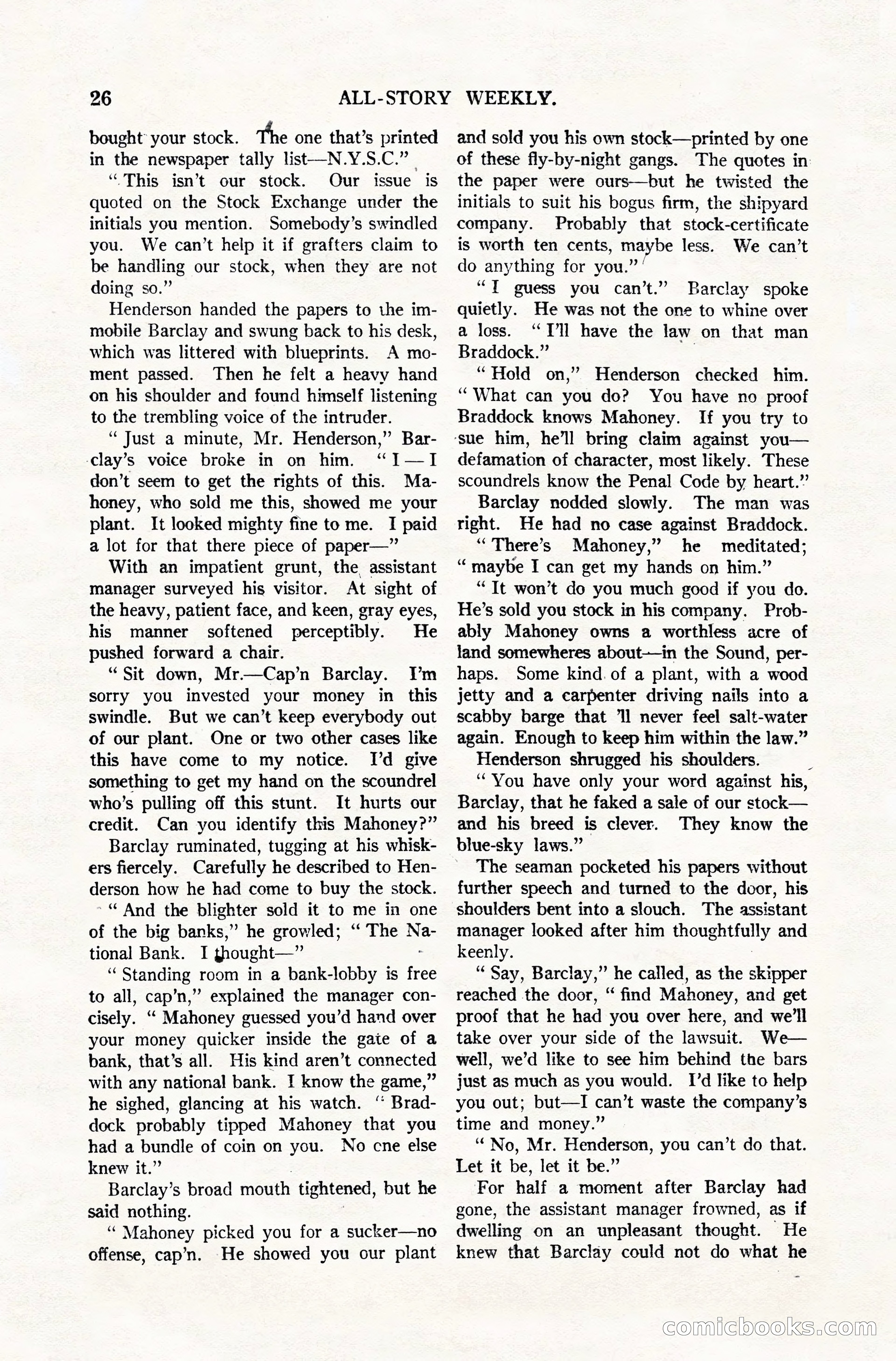 All-Story Weekly, December 20, 1919 — page 36 of 172
