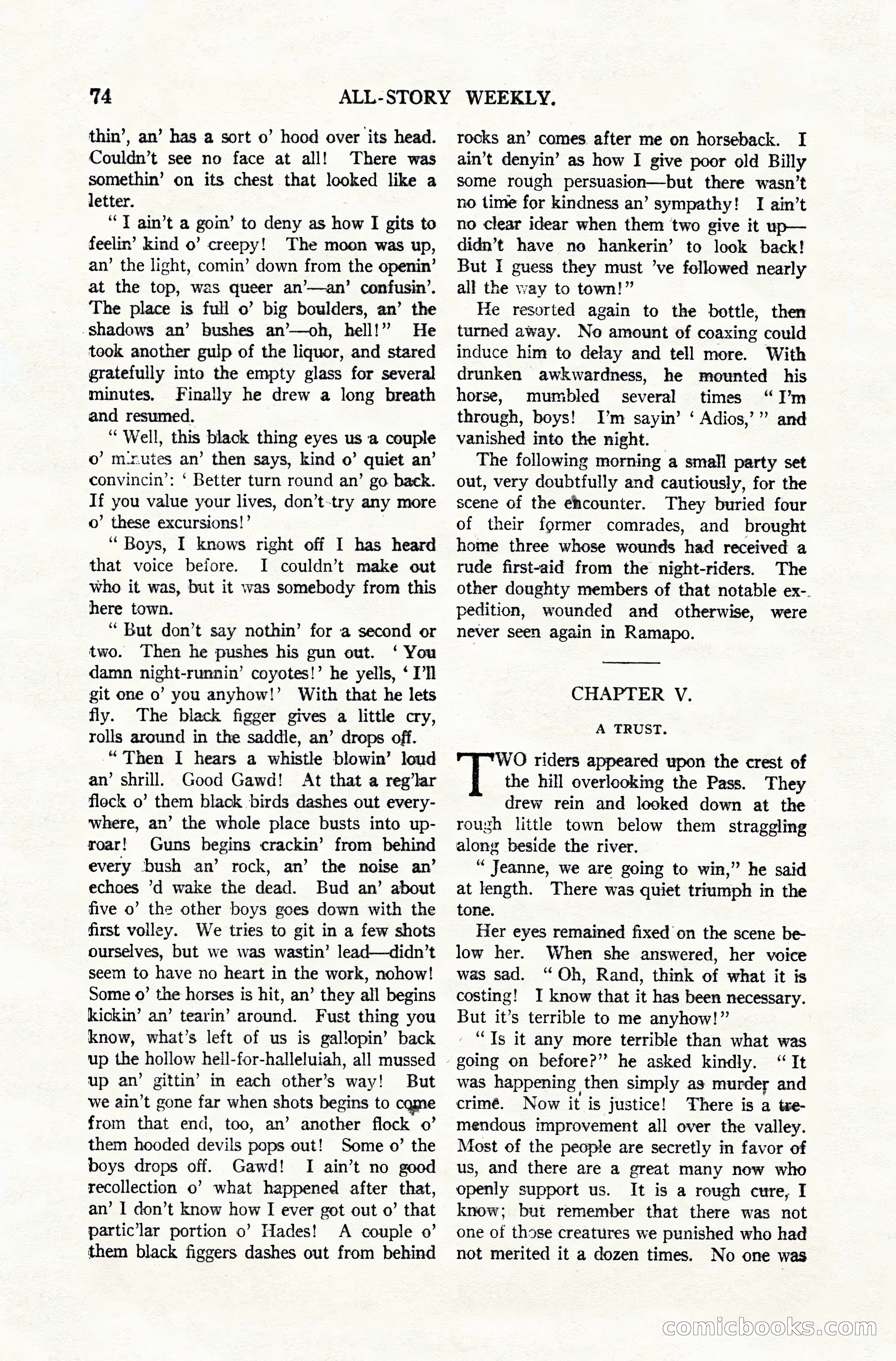 All-Story Weekly, December 20, 1919 — page 84 of 172