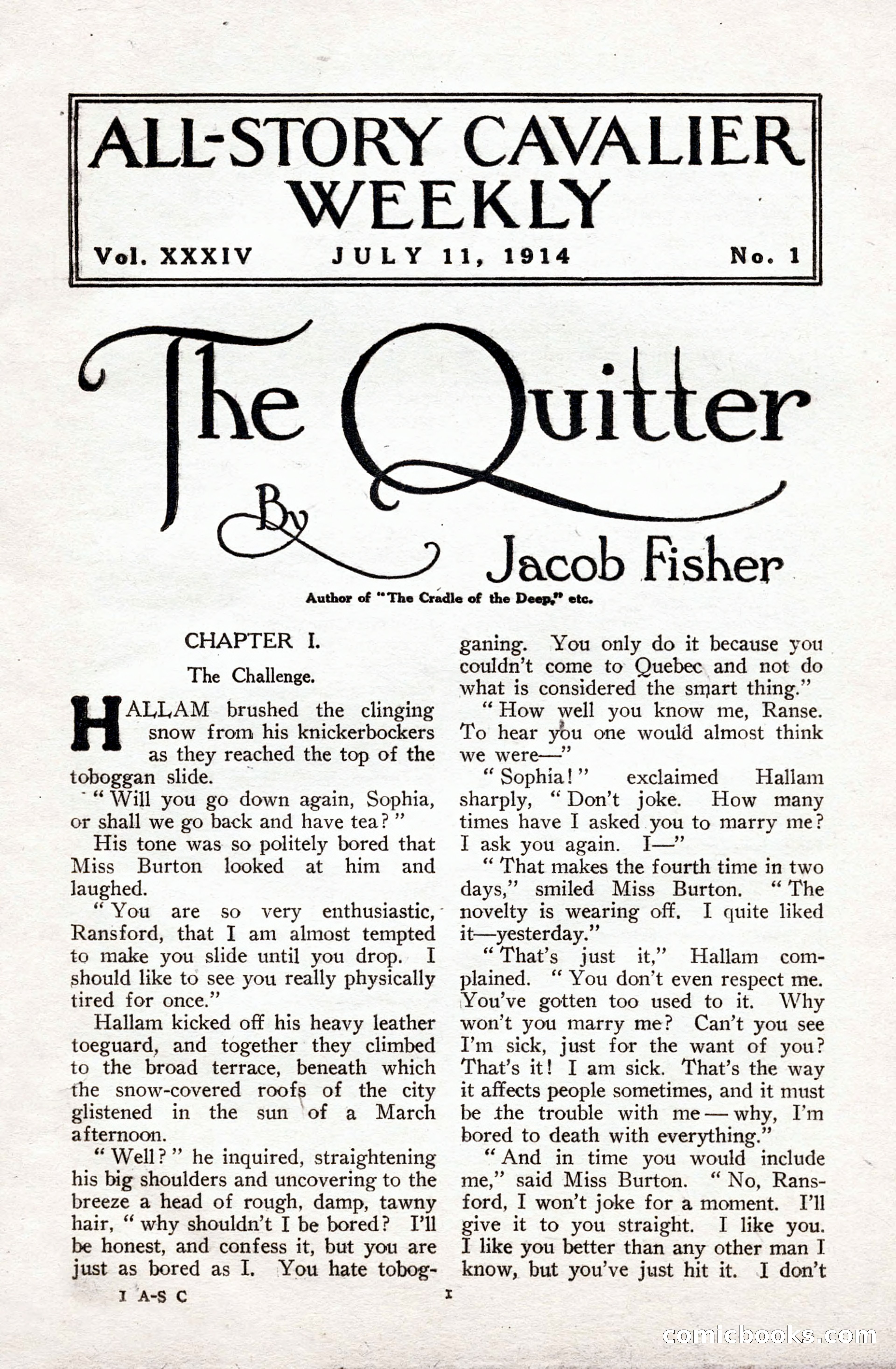 All-Story Cavalier Weekly, July 11, 1914 — page 7 of 216