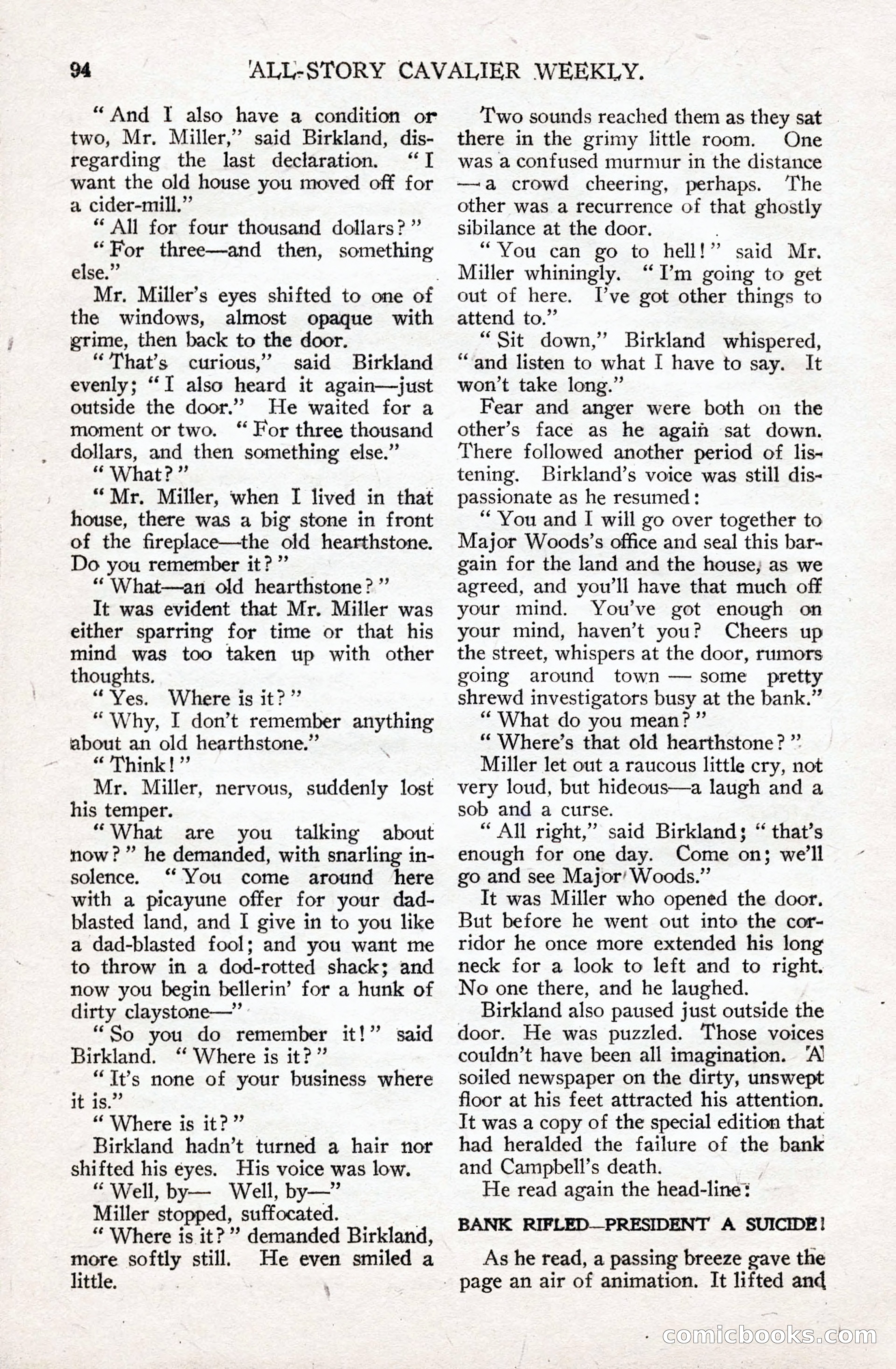 All-Story Cavalier Weekly, July 11, 1914 — page 100 of 216