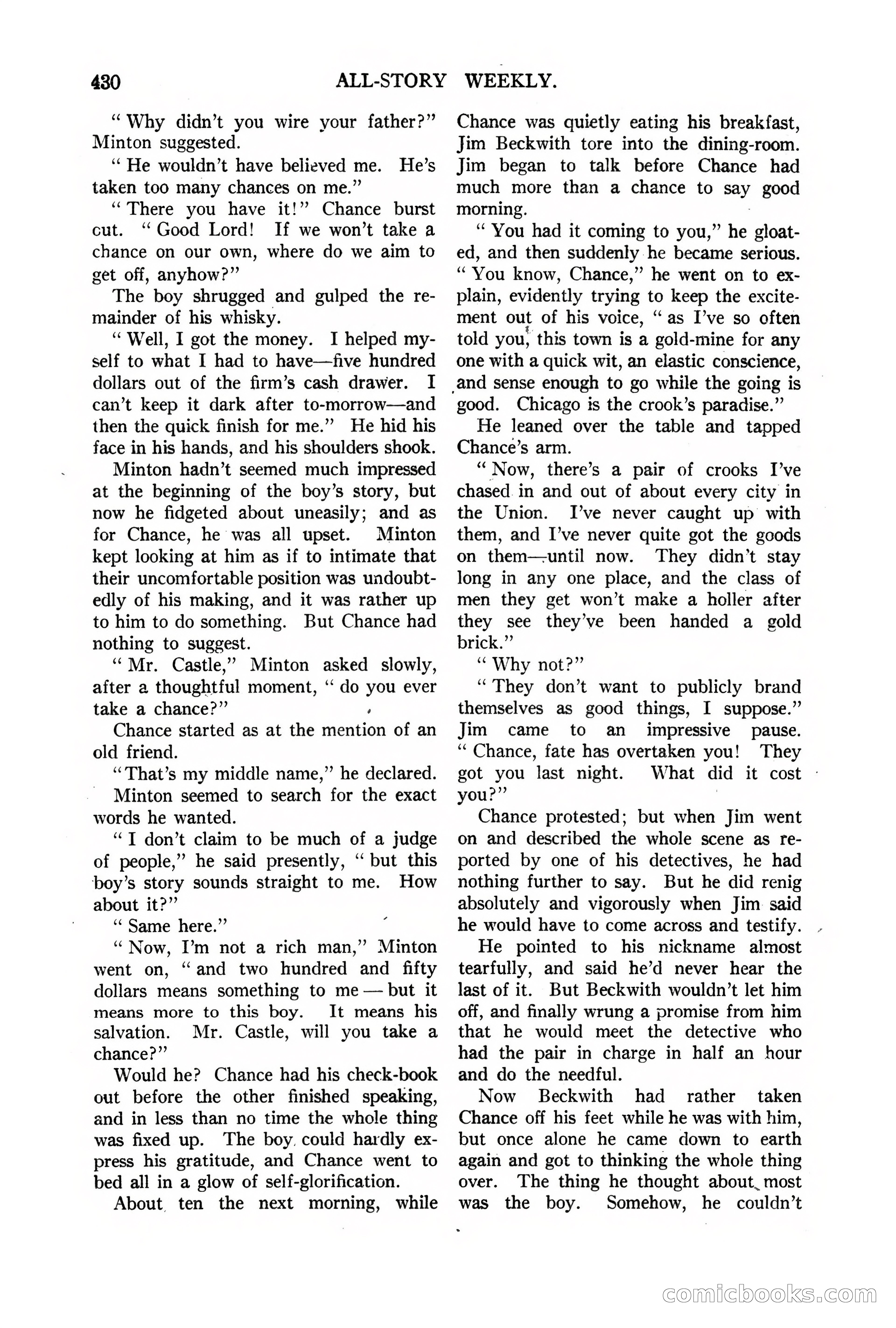 All-Story Weekly, Vol. 68, No. 3 — page 88 of 192