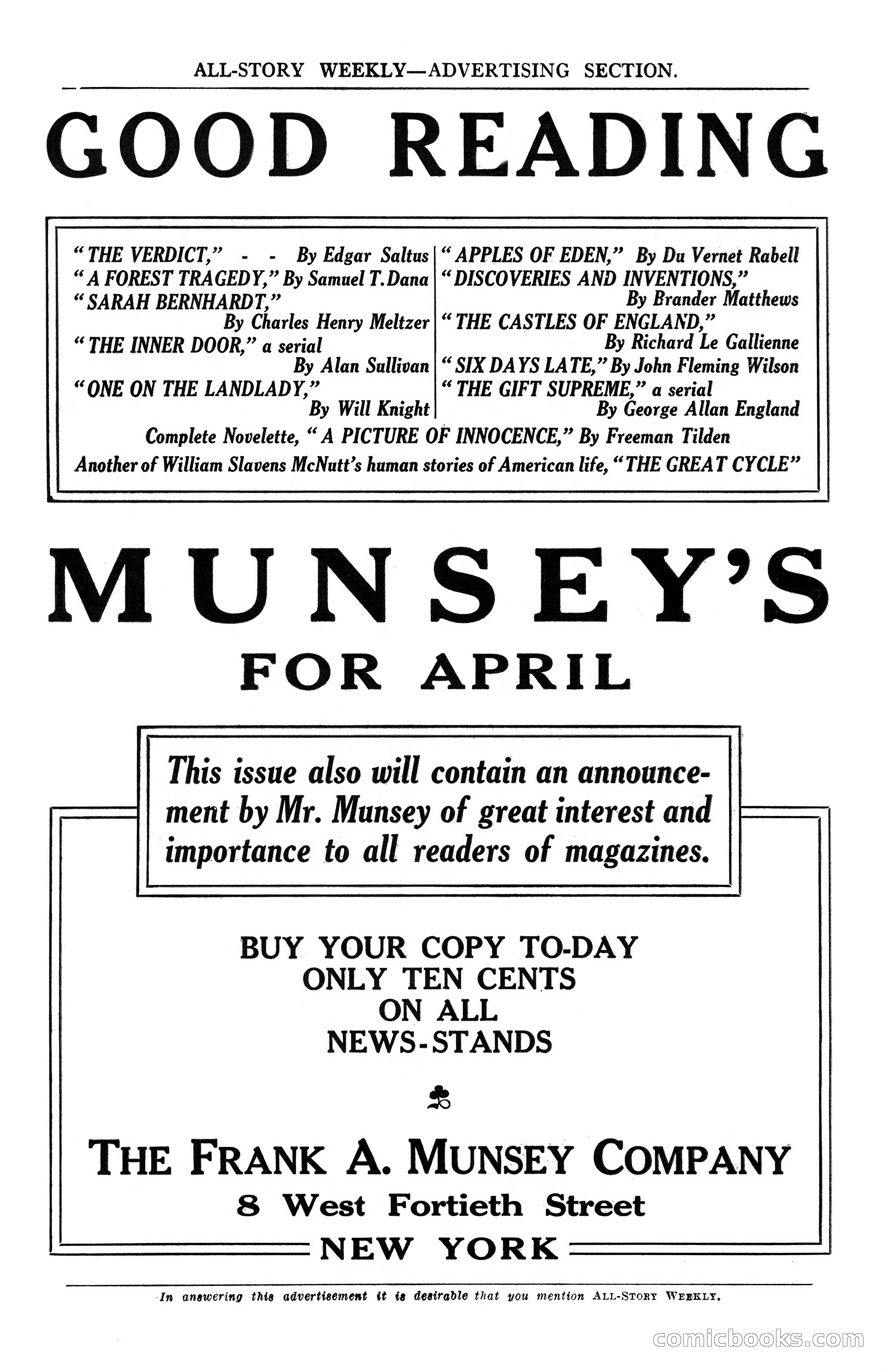 All-Story Weekly, March 24, 1917 — page 8 of 188