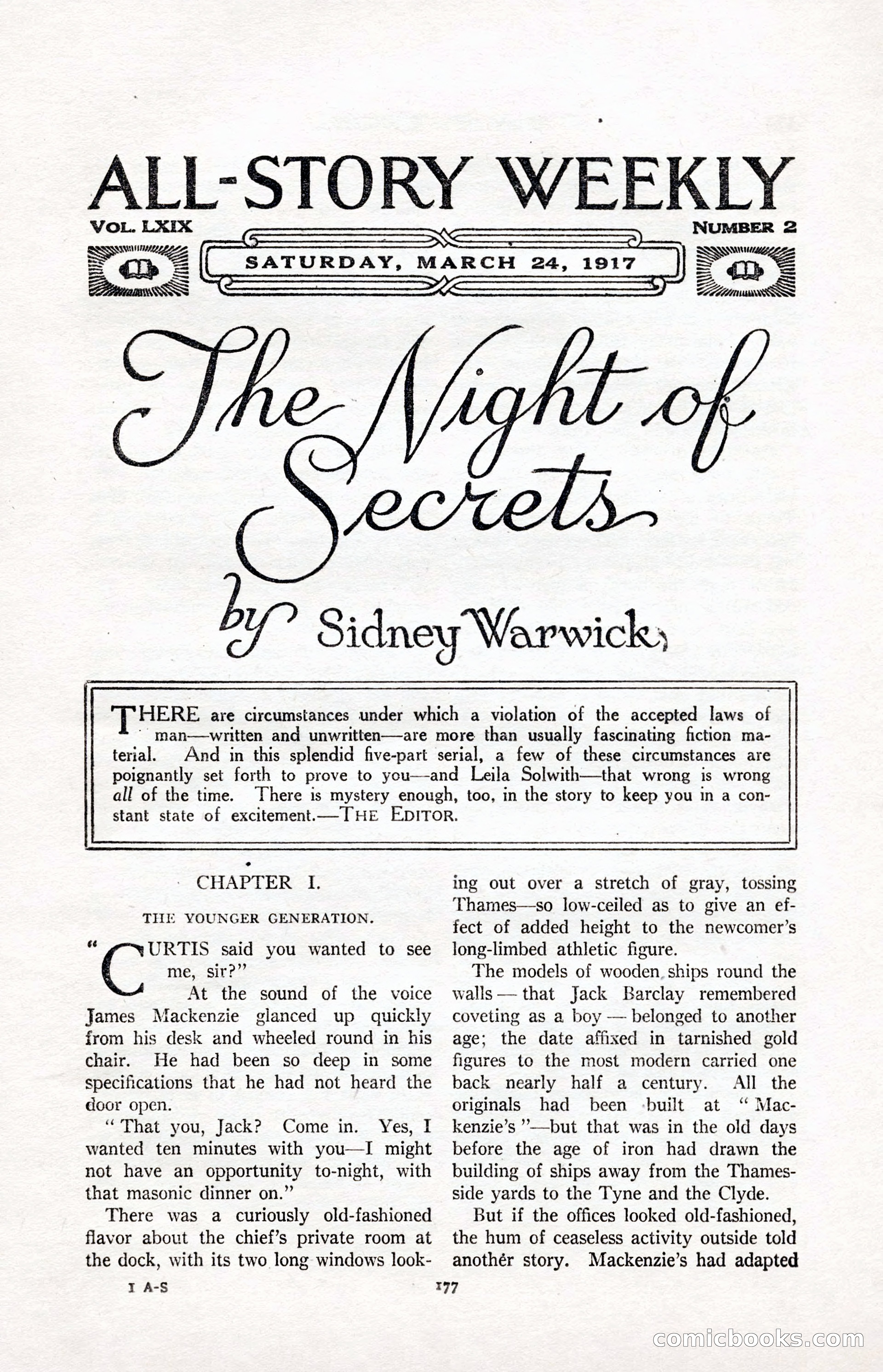 All-Story Weekly, March 24, 1917 — page 11 of 188