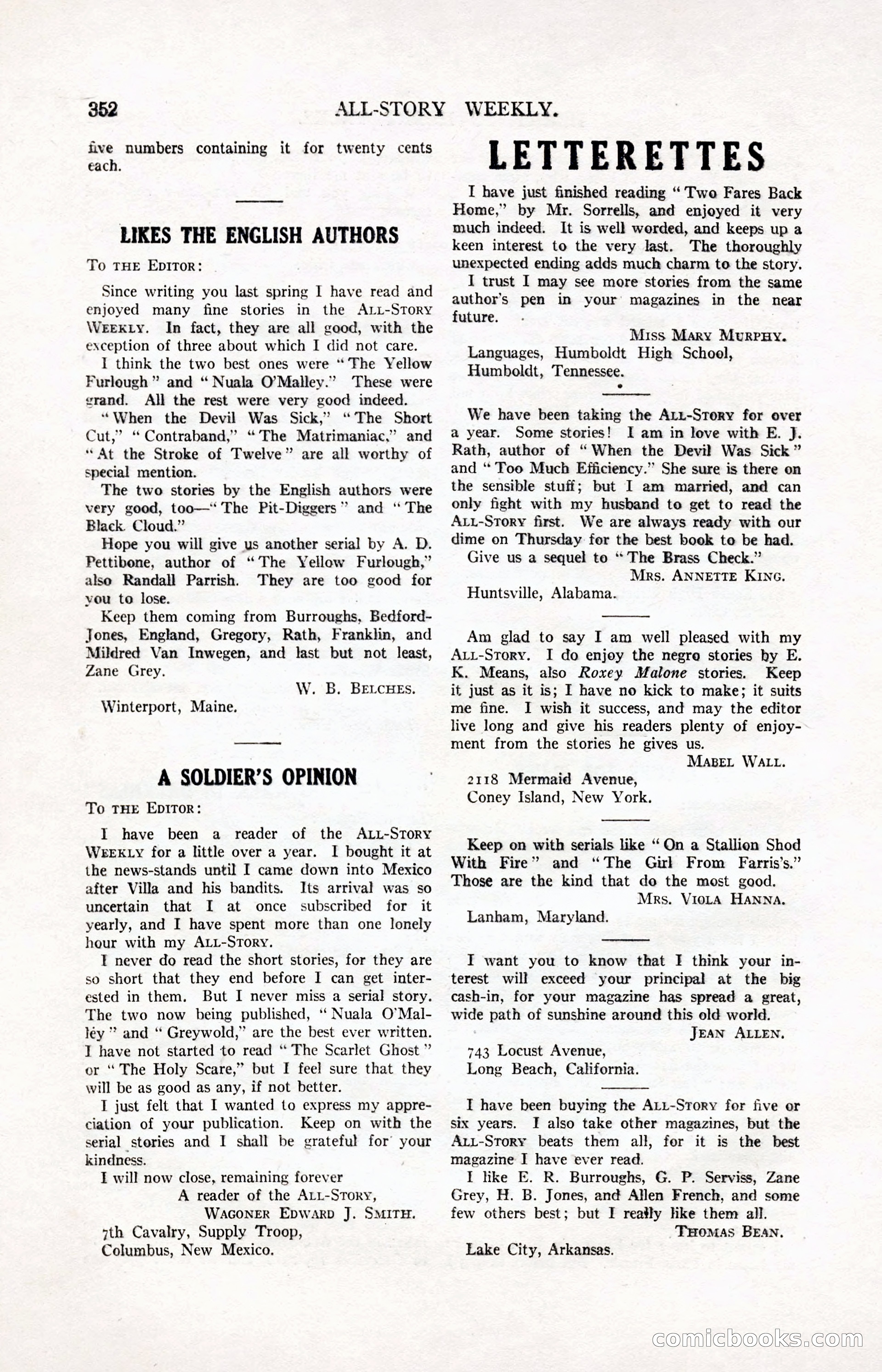 All-Story Weekly, March 24, 1917 — page 186 of 188