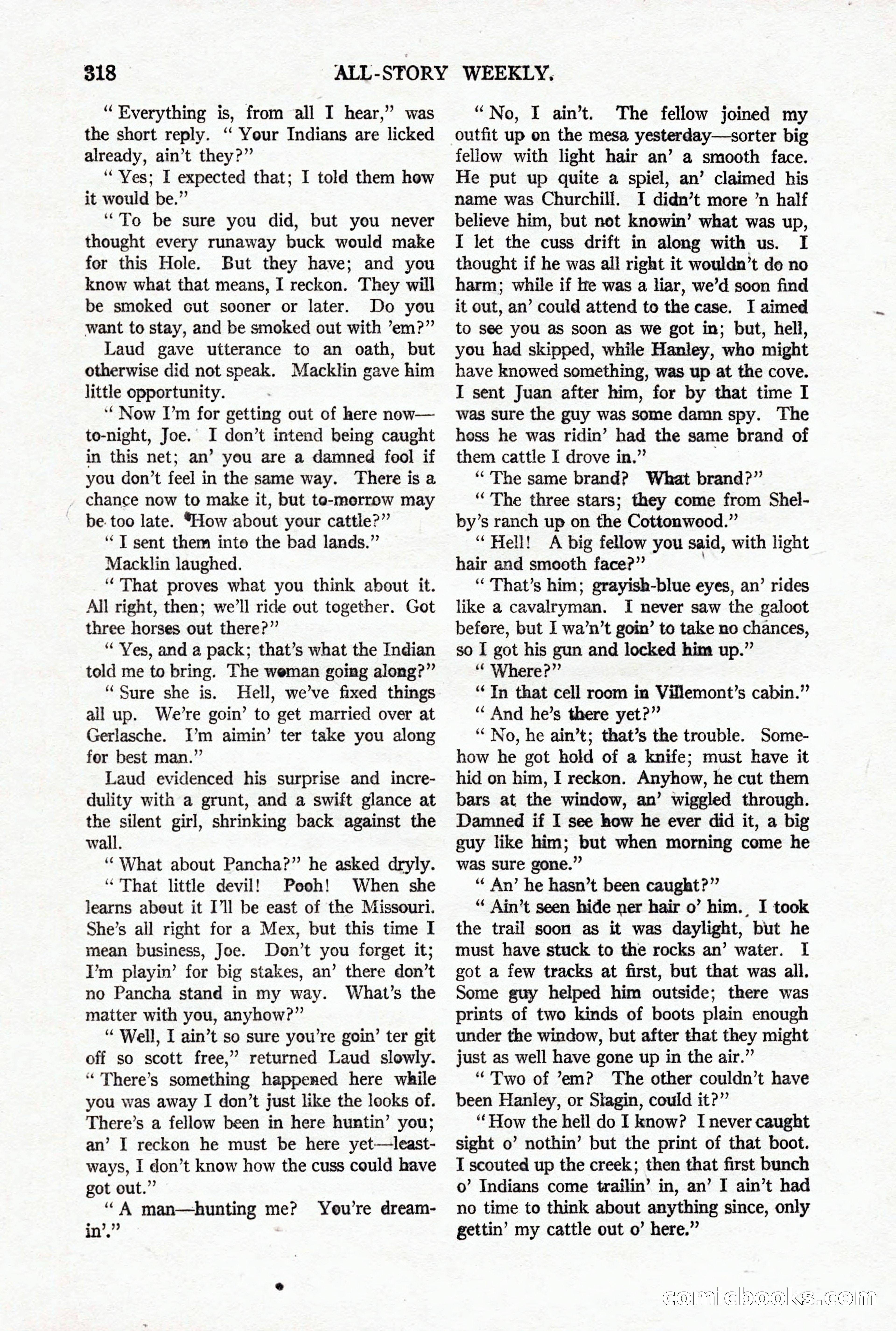 All-Story Weekly, October 4, 1919 — page 156 of 208