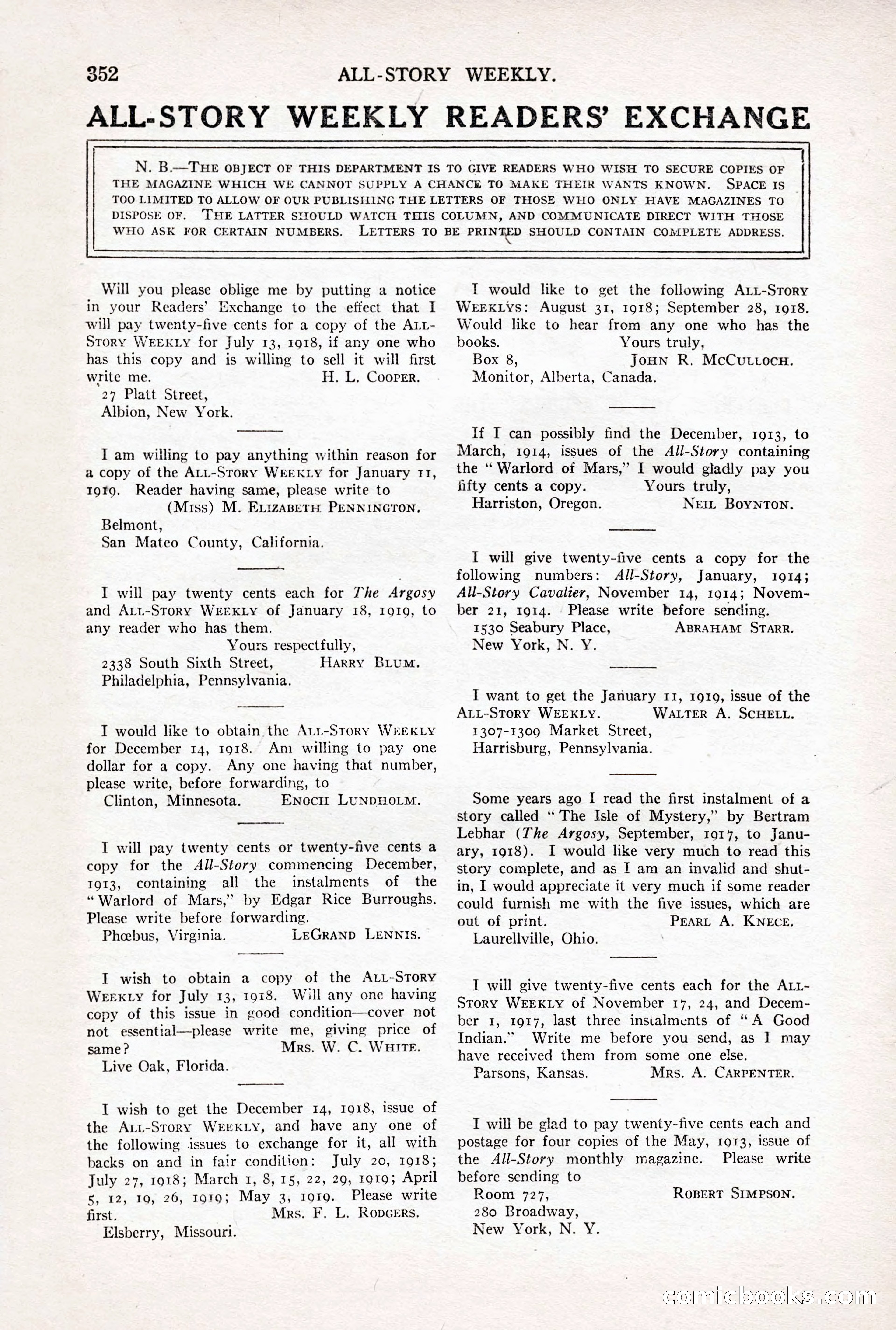 All-Story Weekly, October 4, 1919 — page 190 of 208