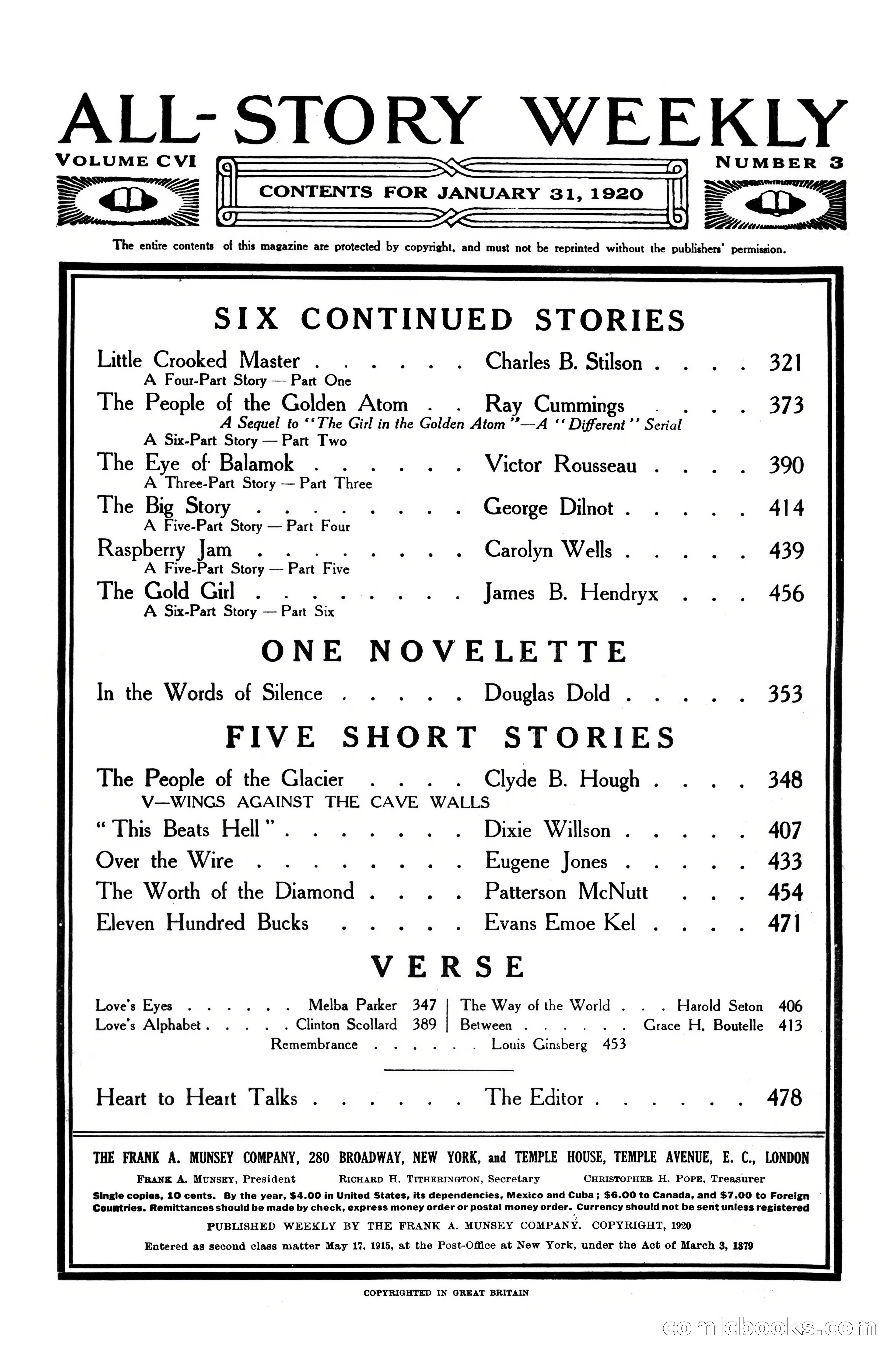 All-Story Weekly, Vol. 106, No. 3 — page 4 of 176