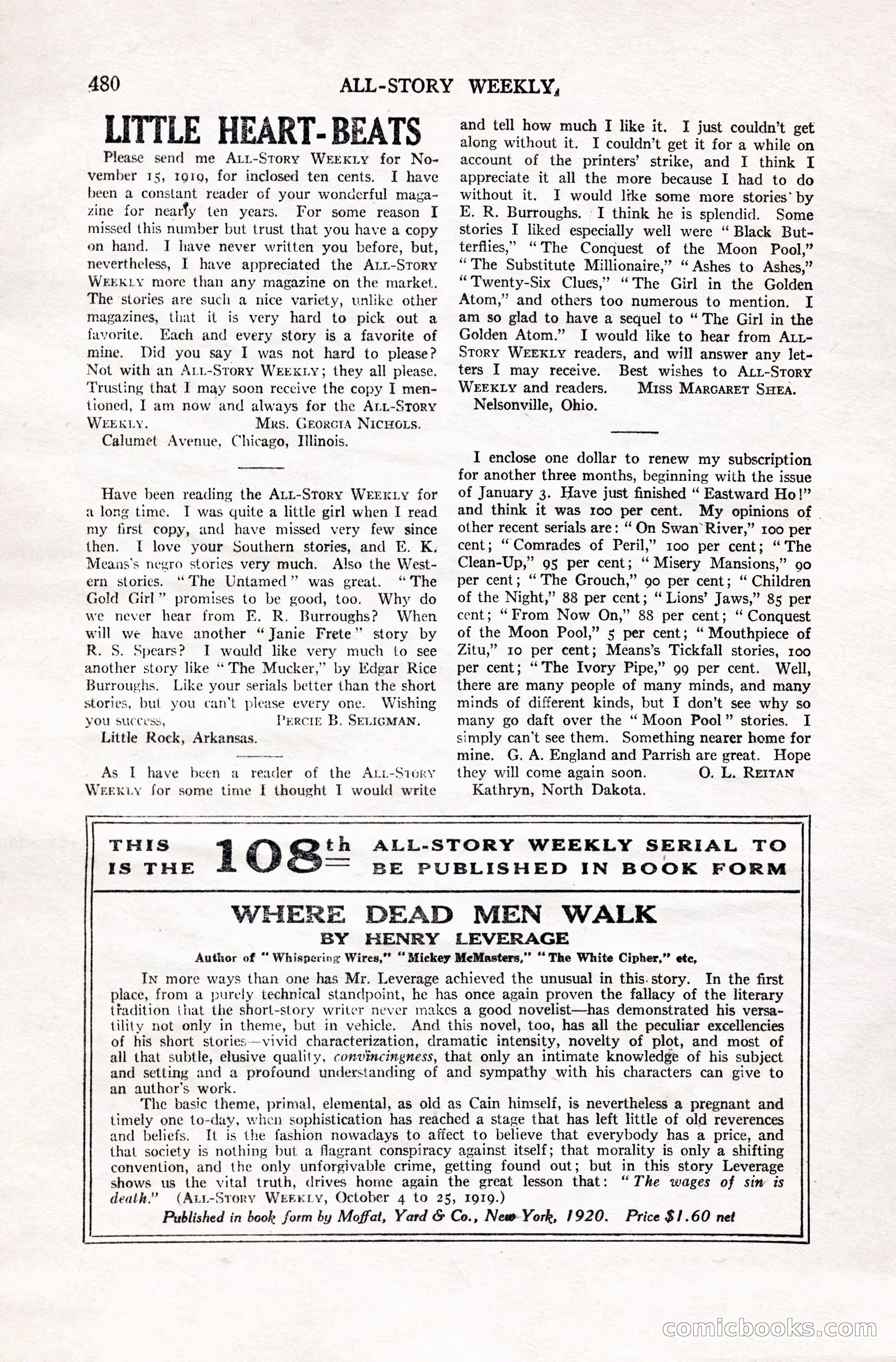 All-Story Weekly, Vol. 106, No. 3 — page 170 of 176