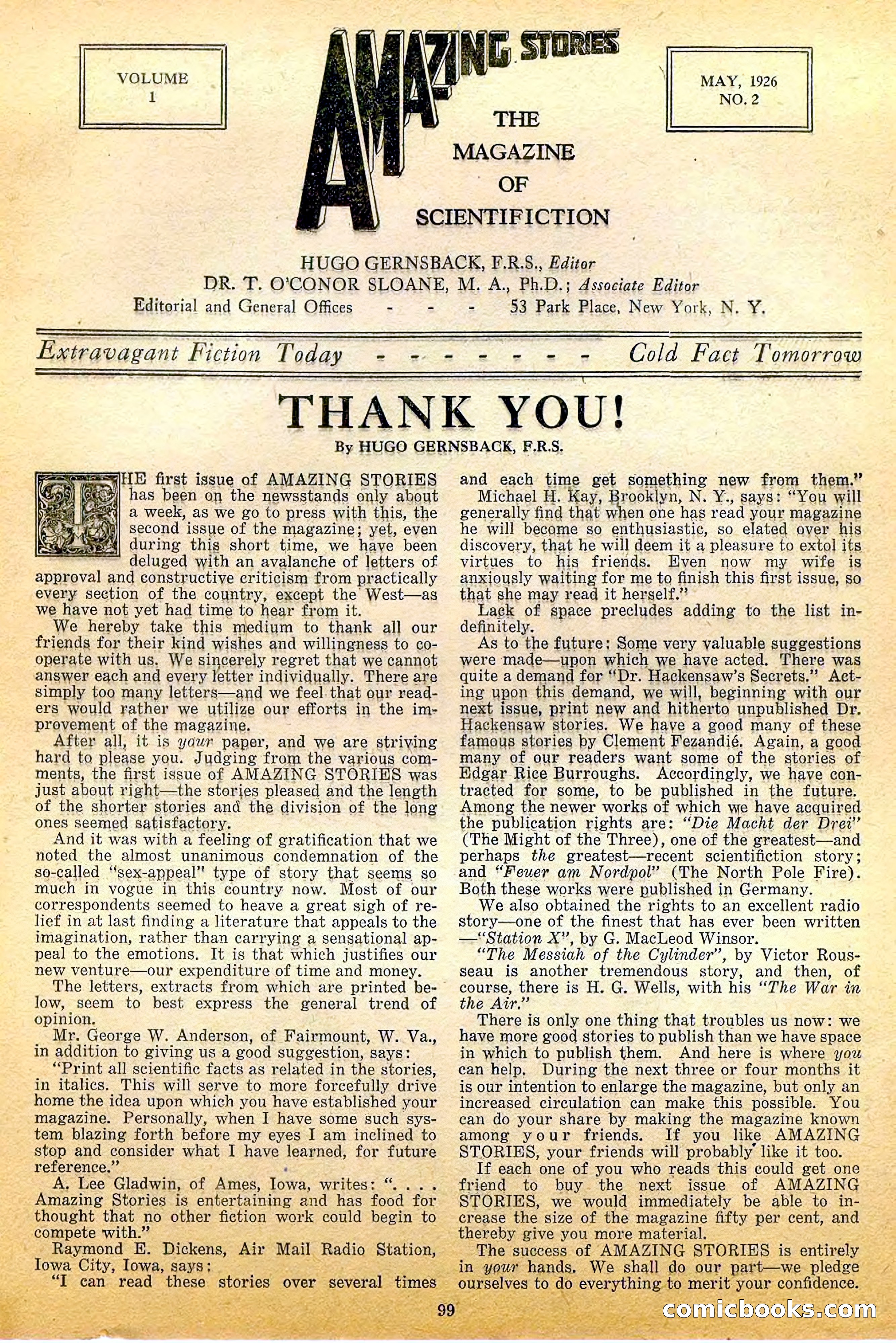 Amazing Stories, May 1926 — page 5 of 100