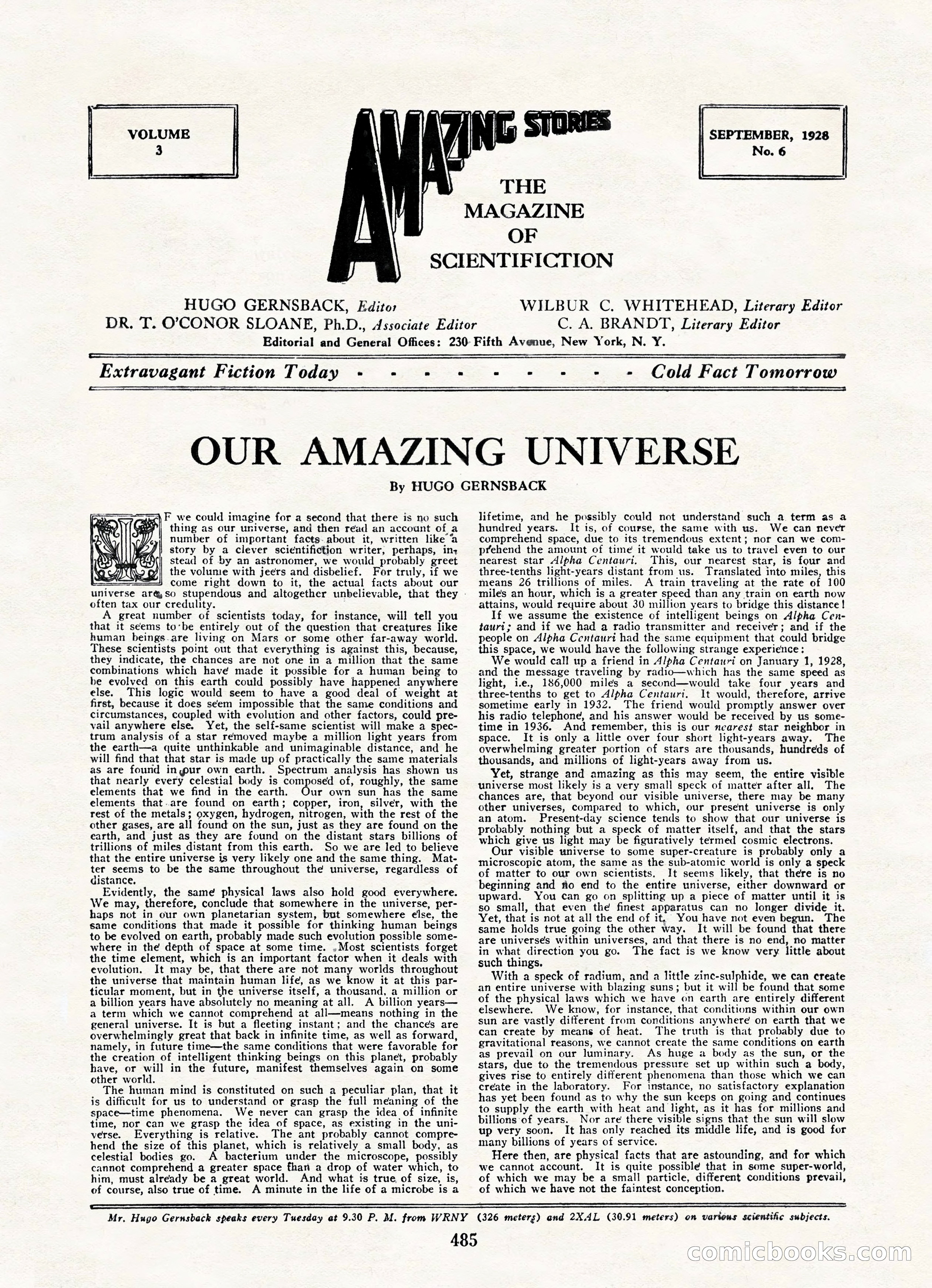 Amazing Stories, Vol. 3 No. 6 — page 7 of 100