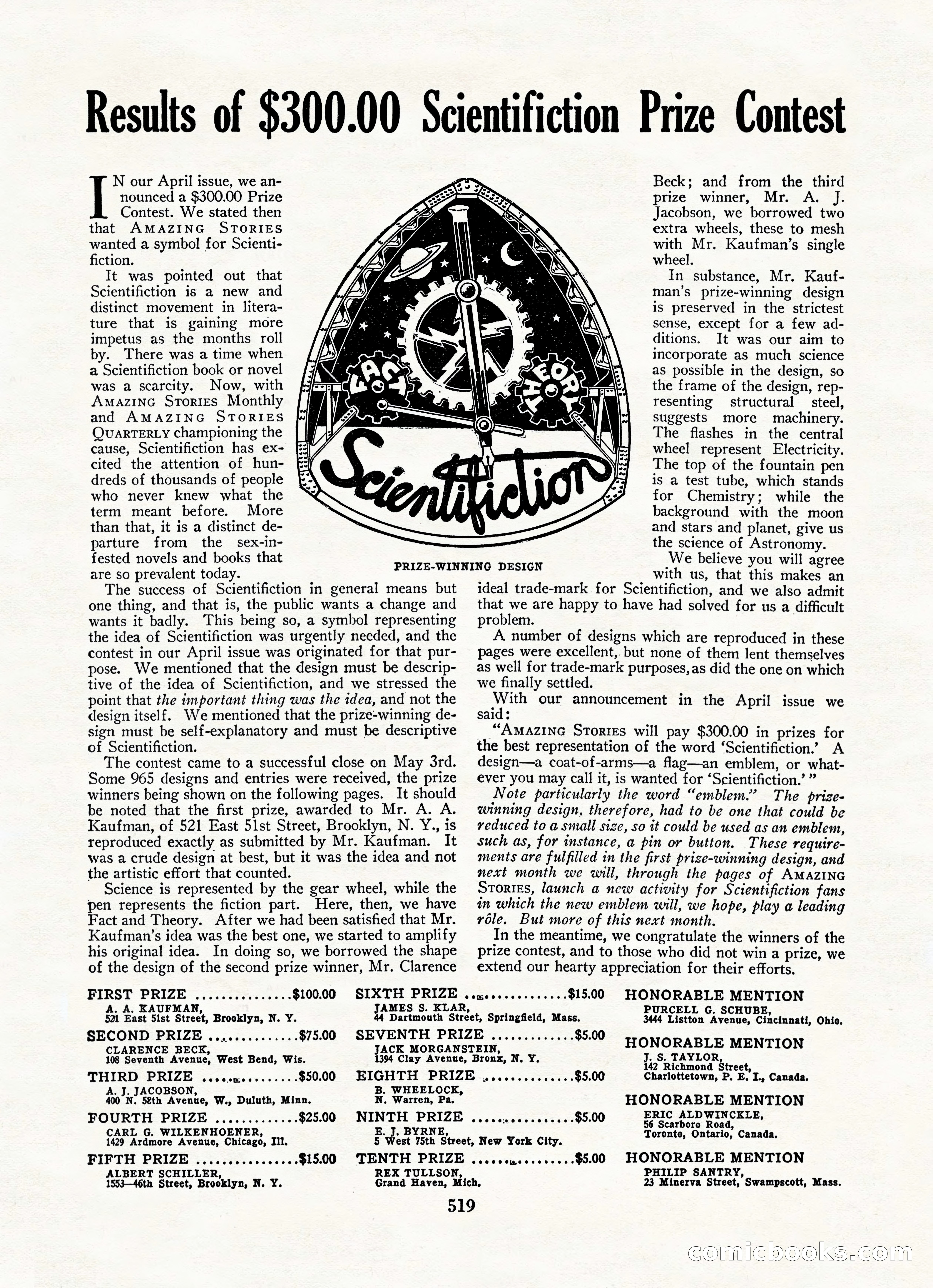 Amazing Stories, Vol. 3 No. 6 — page 41 of 100