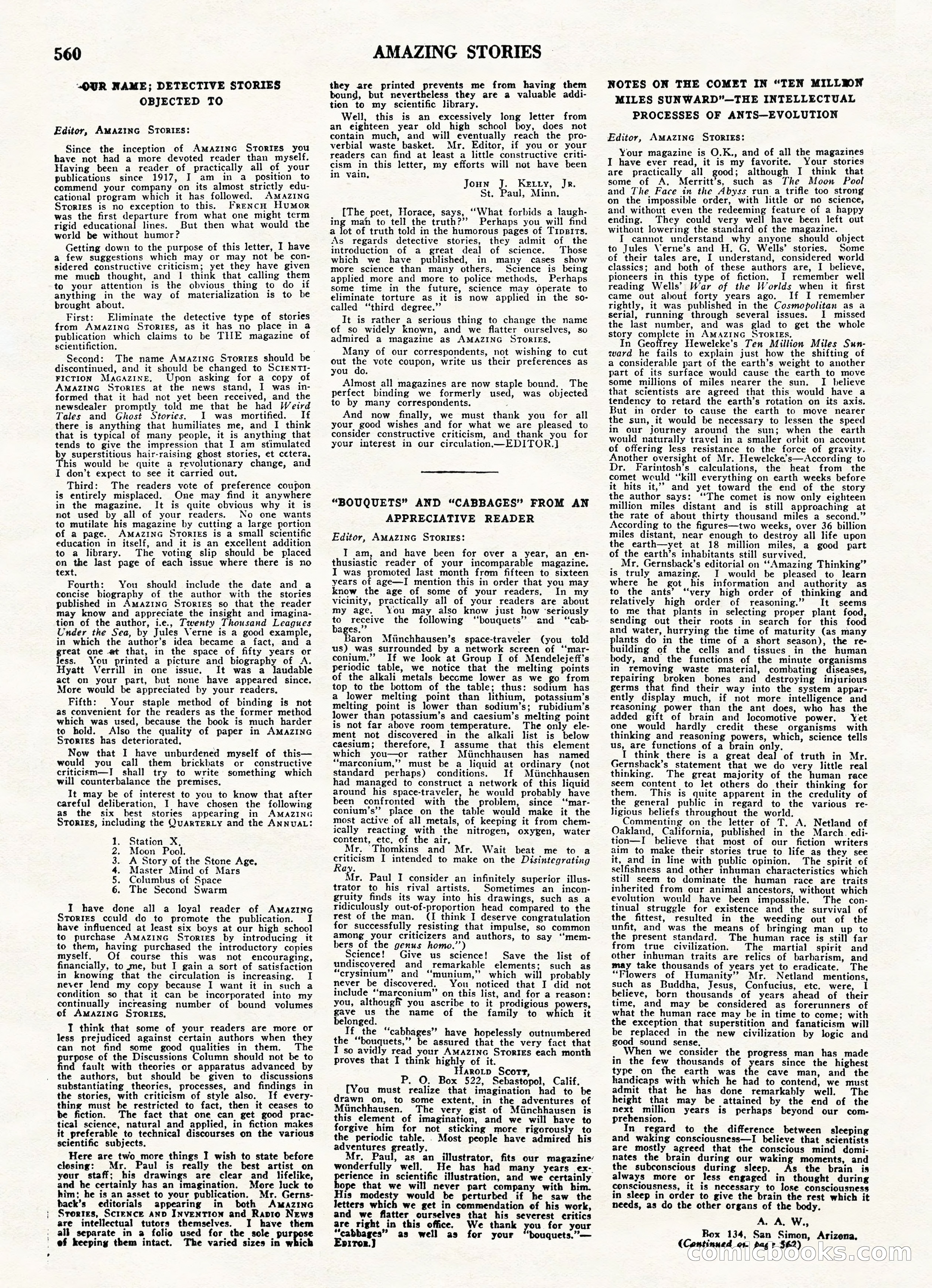 Amazing Stories, Vol. 3 No. 6 — page 82 of 100