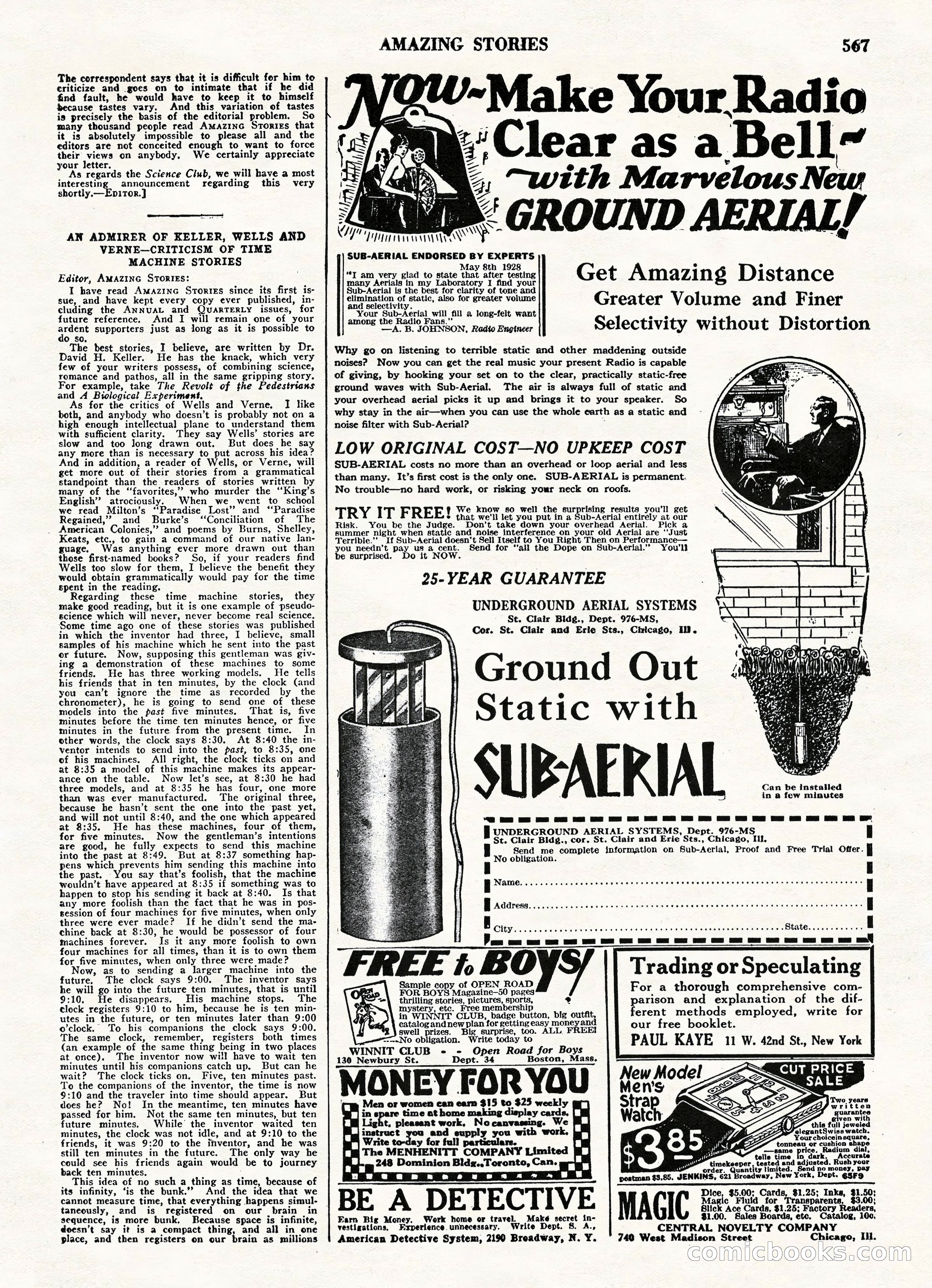 Amazing Stories, Vol. 3 No. 6 — page 89 of 100