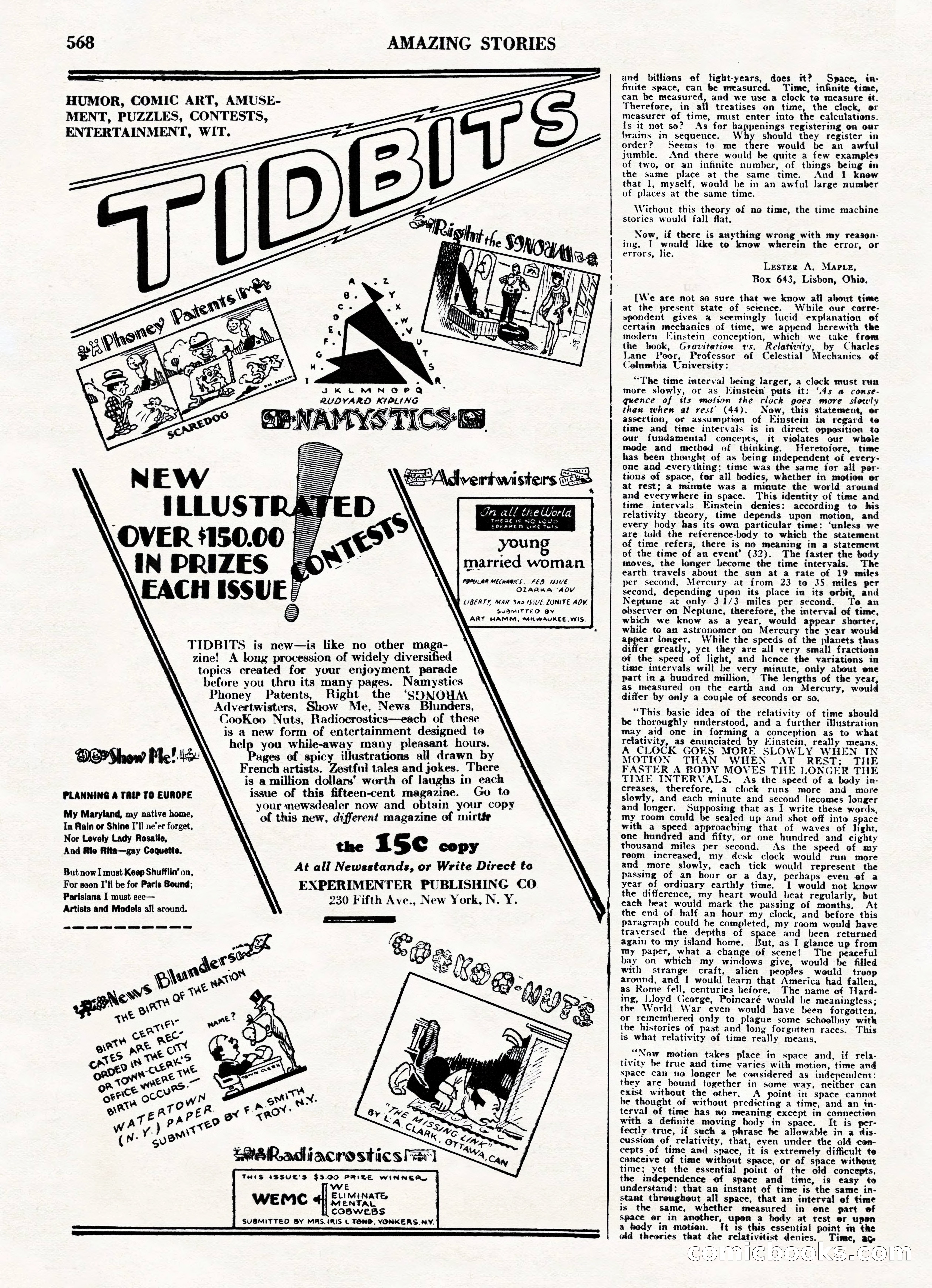 Amazing Stories, Vol. 3 No. 6 — page 90 of 100