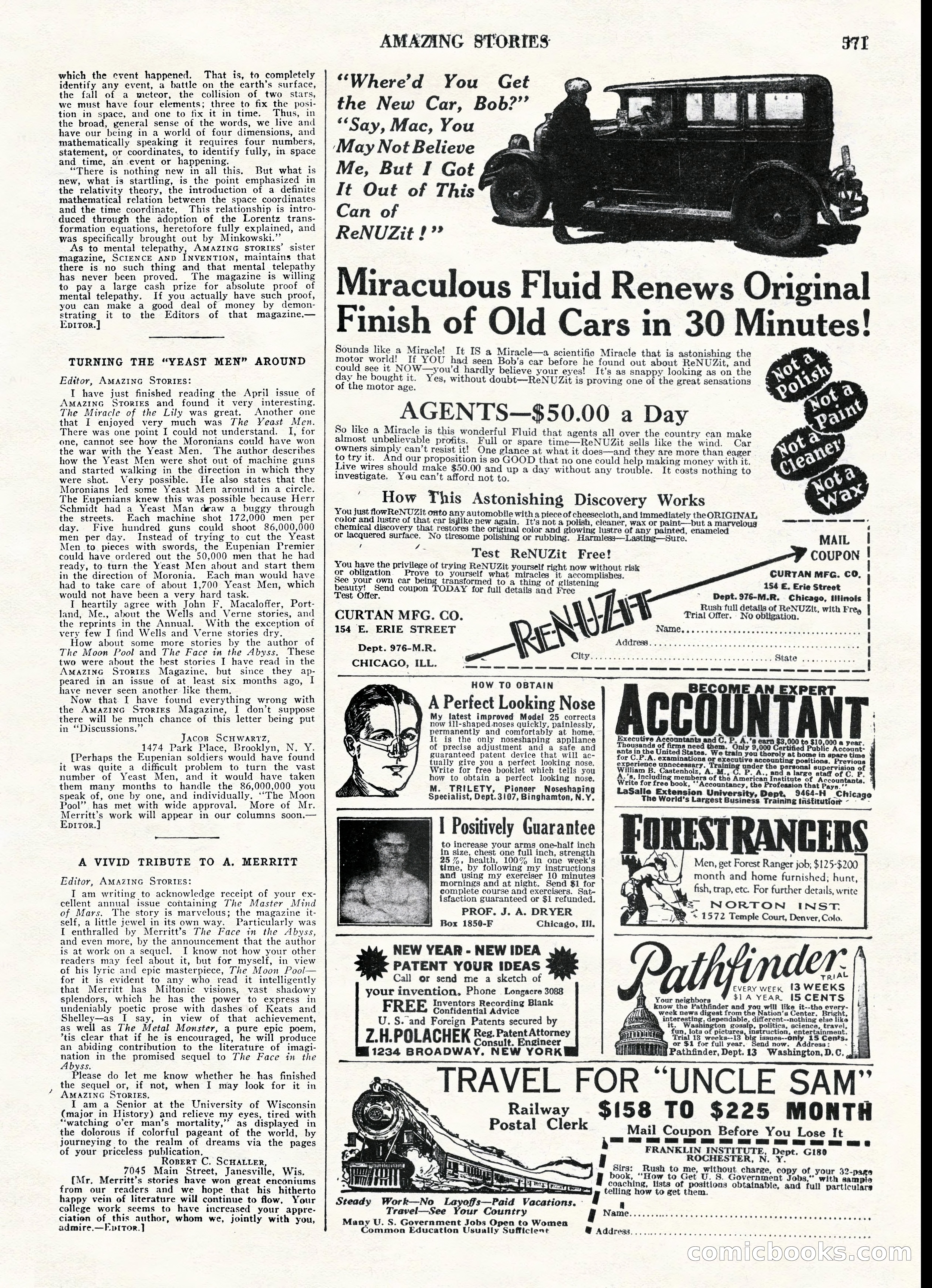 Amazing Stories, Vol. 3 No. 6 — page 93 of 100