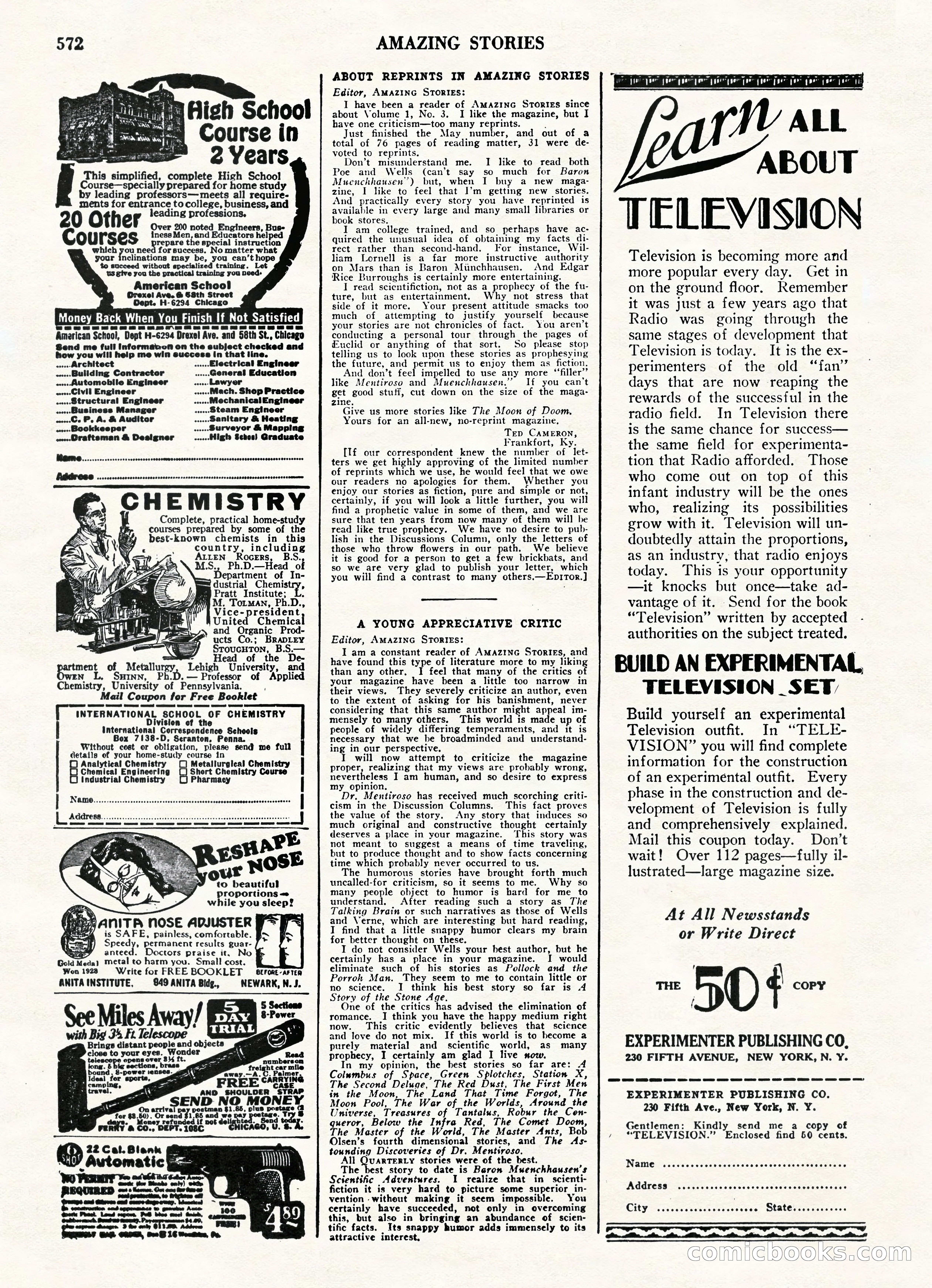 Amazing Stories, Vol. 3 No. 6 — page 94 of 100