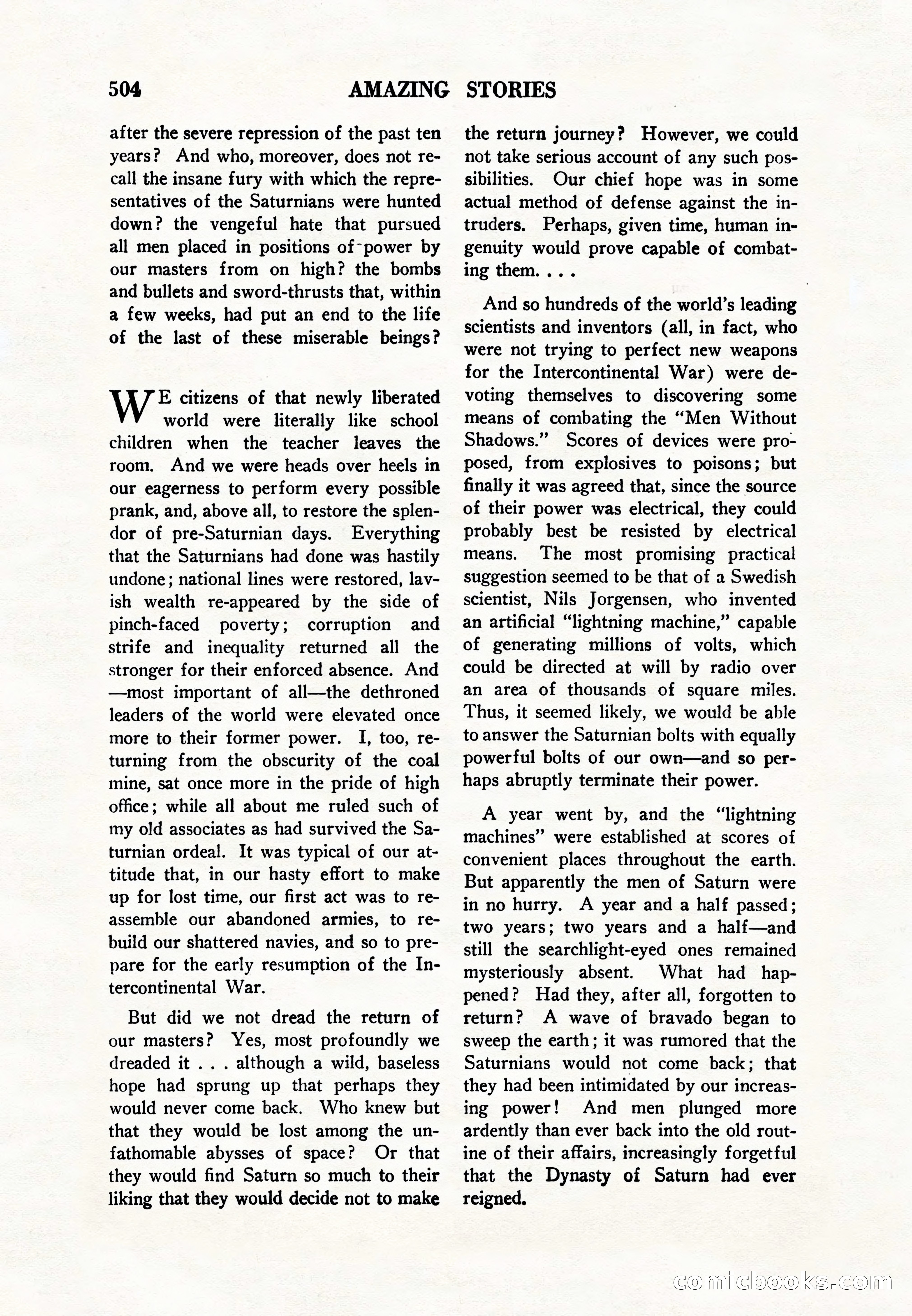 Amazing Stories, Vol. 8, No. 6 — page 26 of 148