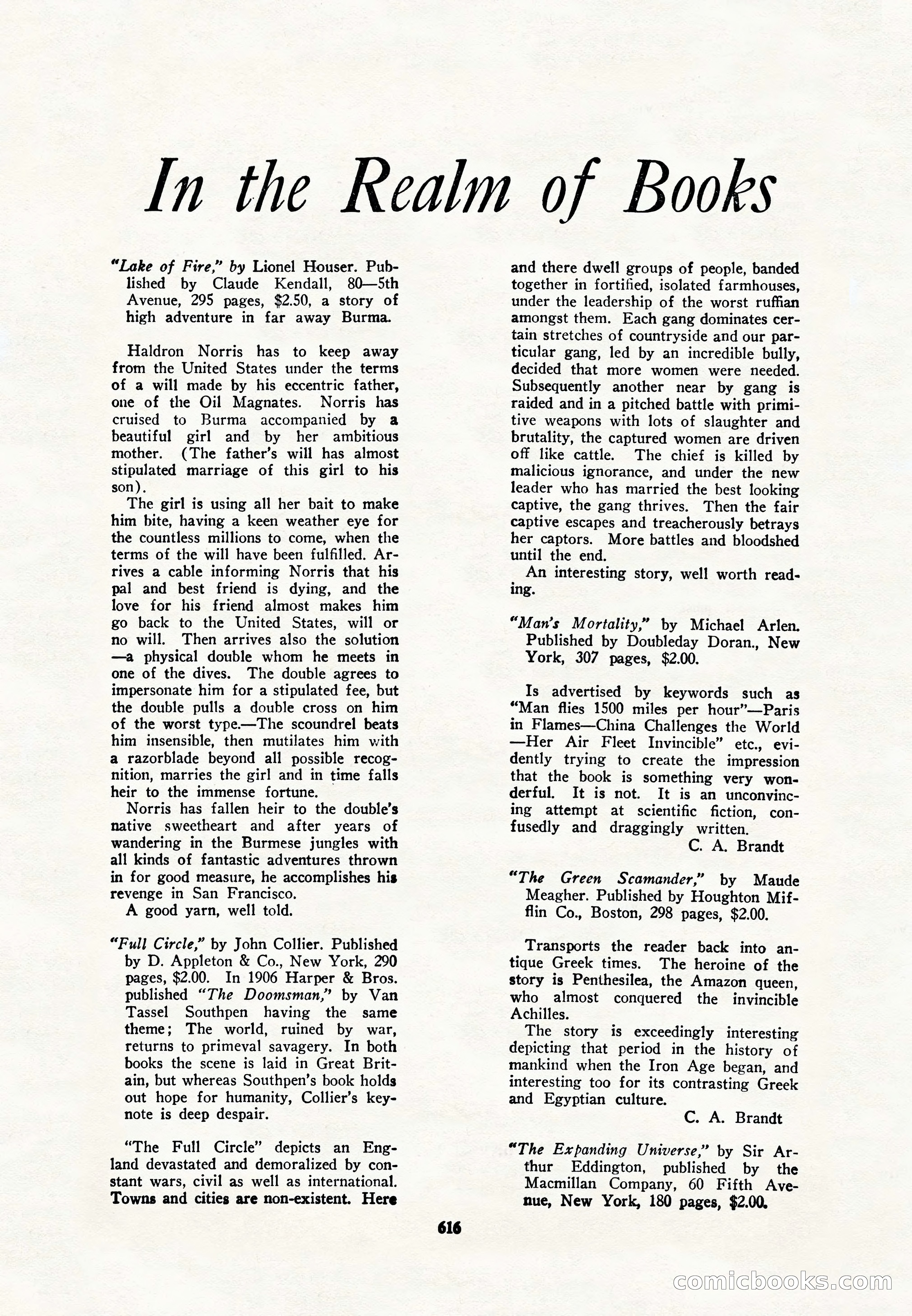 Amazing Stories, Vol. 8, No. 6 — page 138 of 148