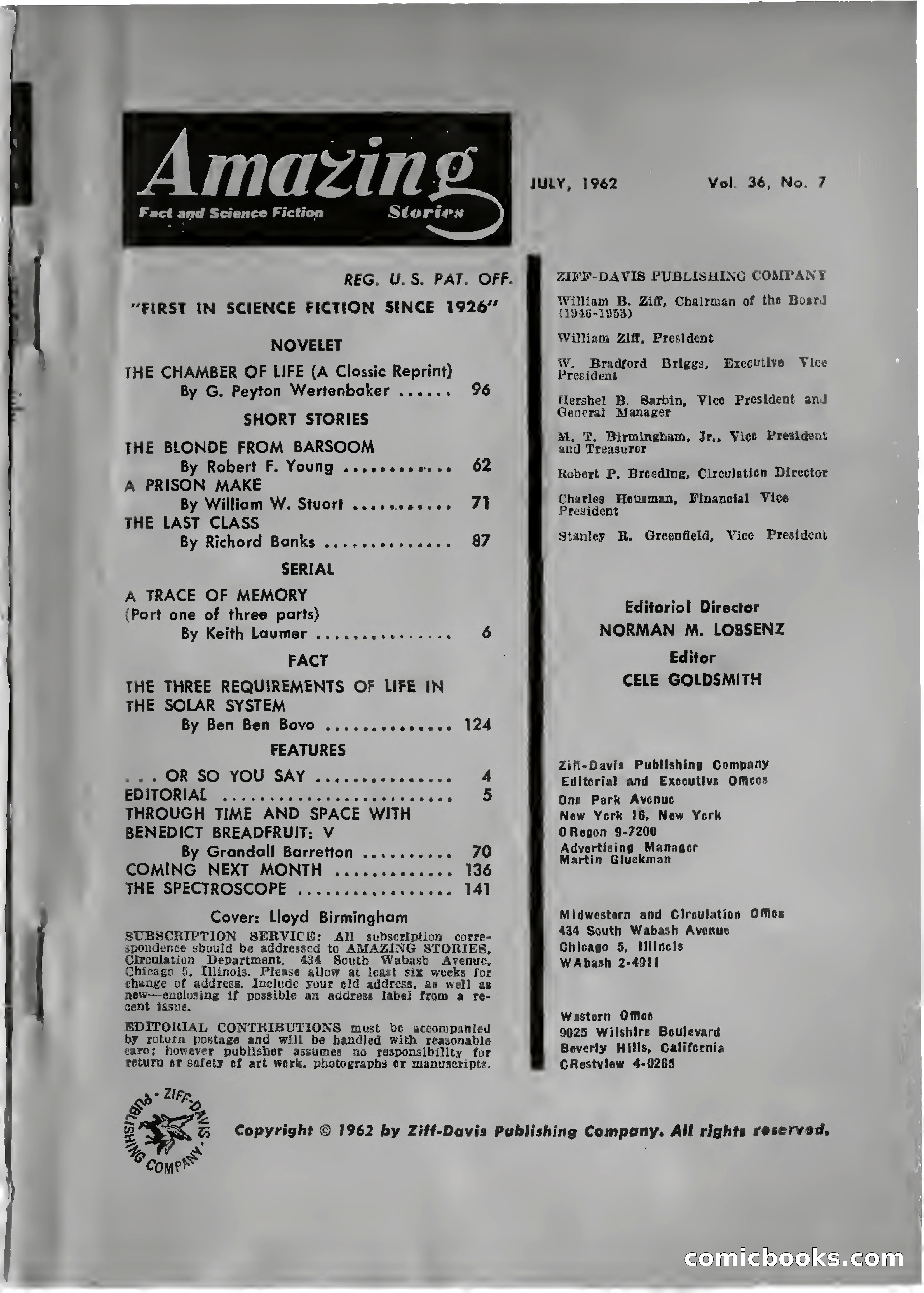 Amazing Stories, July 1962 — page 3 of 148