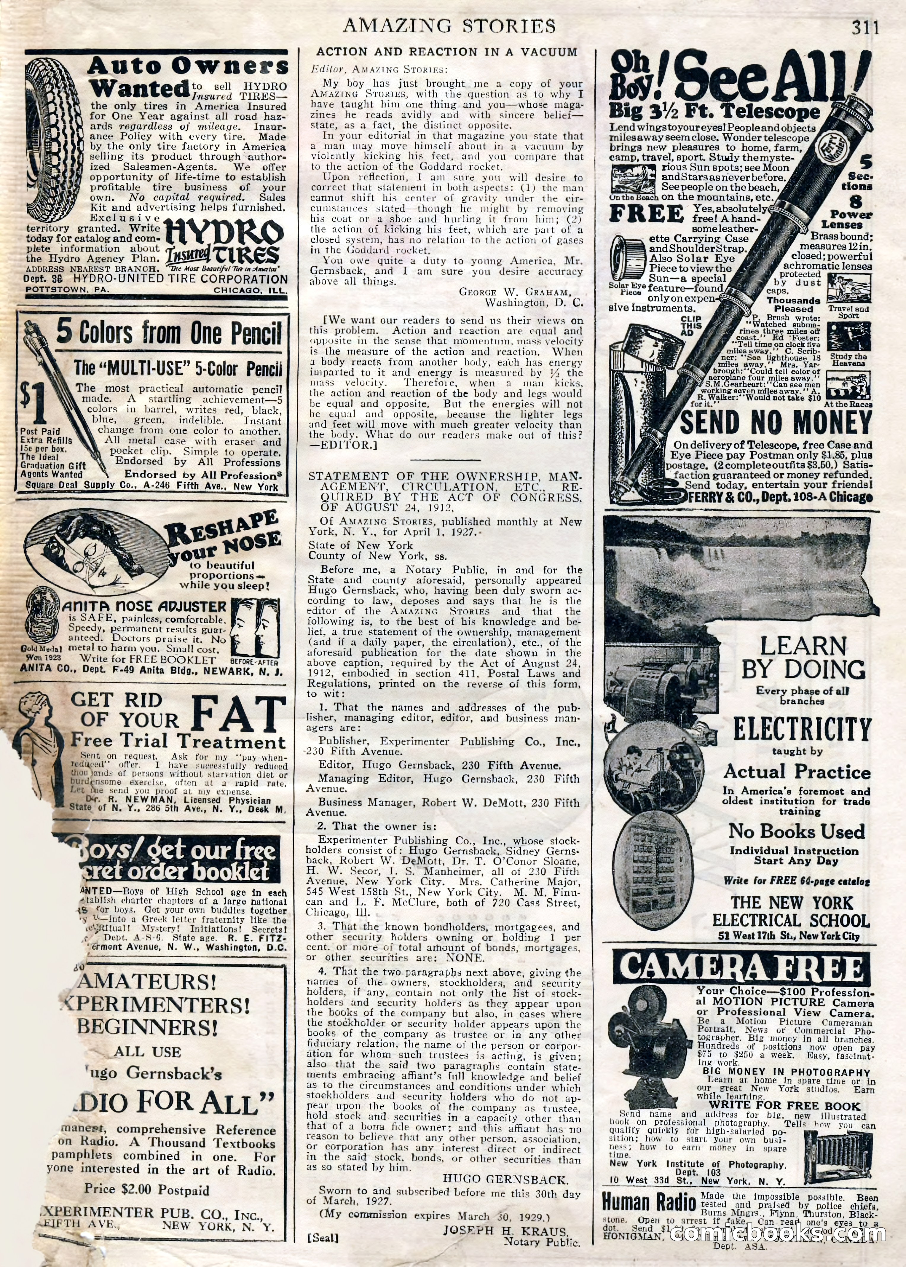 Amazing Stories, Vol. 2 No. 3 — page 105 of 108