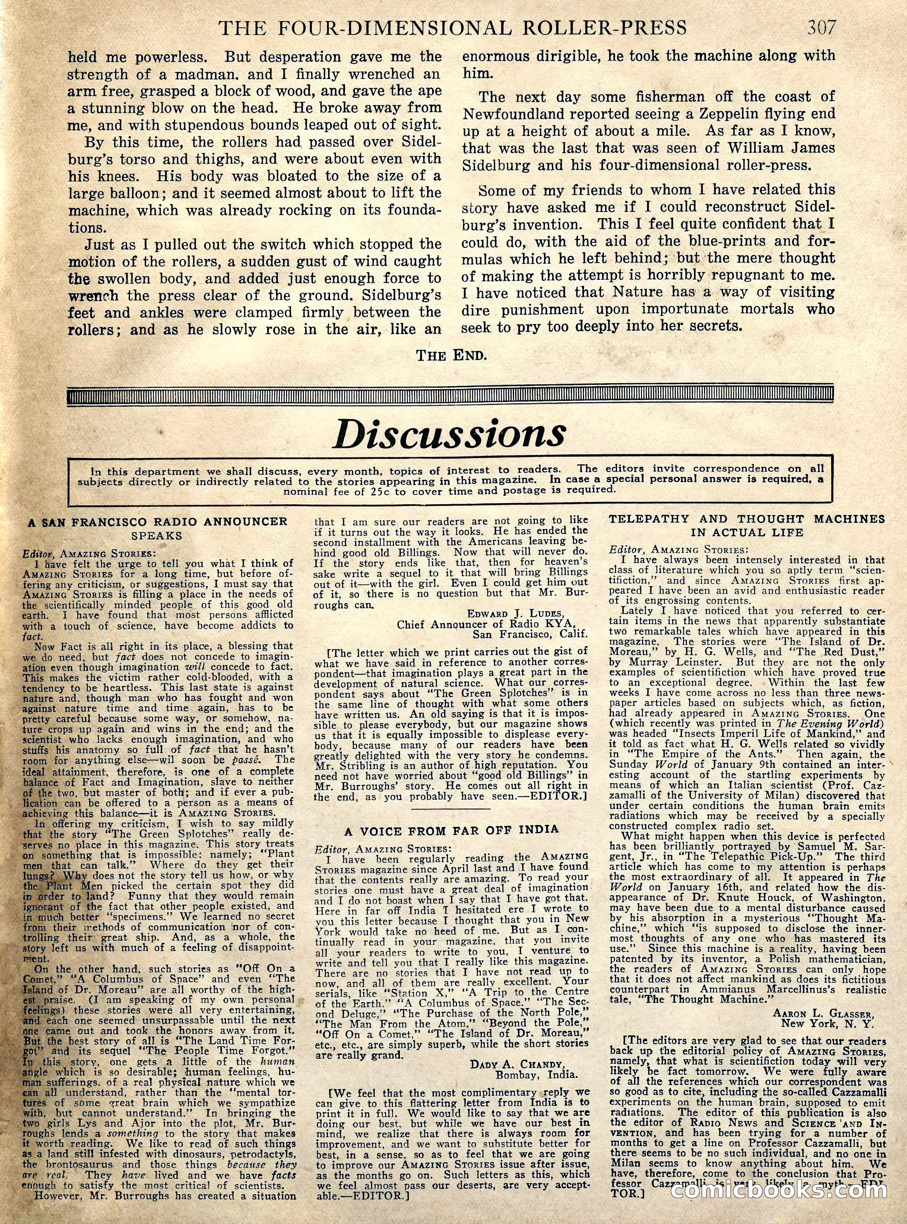 Amazing Stories, Vol. 2 No. 3 — page 101 of 108