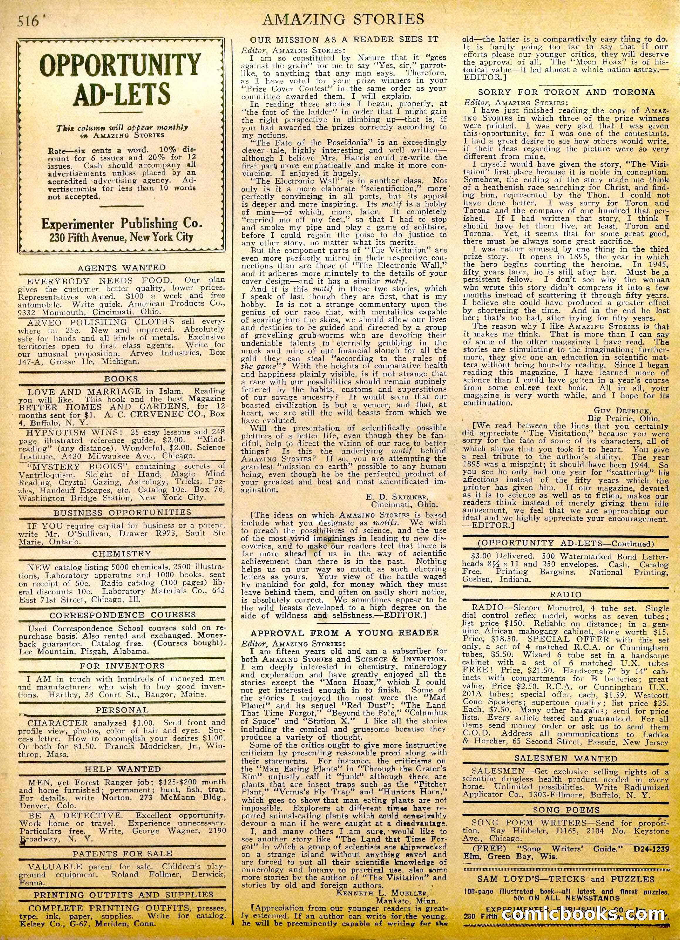 Amazing Stories, Vol. 2 No. 5 — page 101 of 107