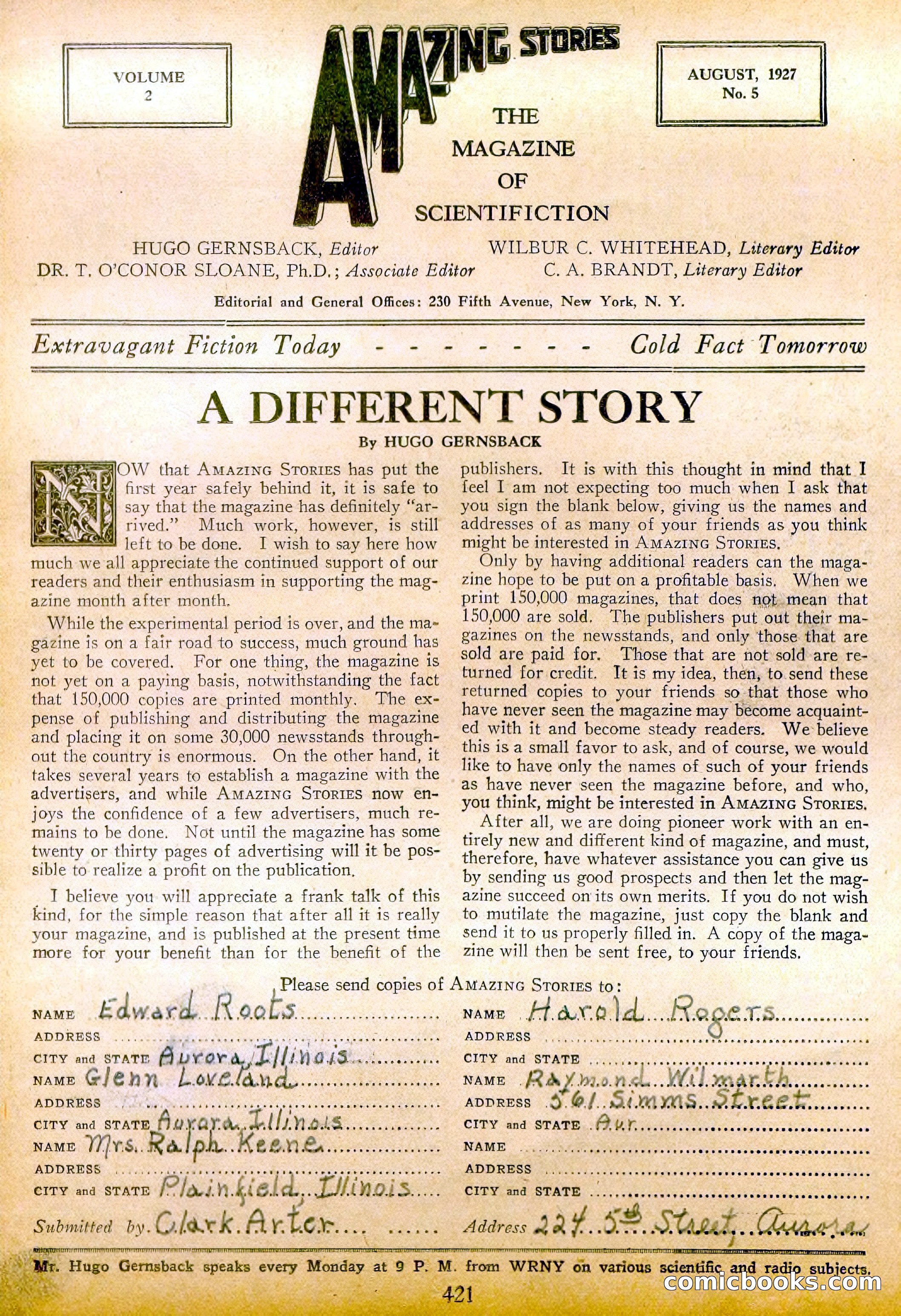 Amazing Stories, Vol. 2, No. 5 — page 6 of 107