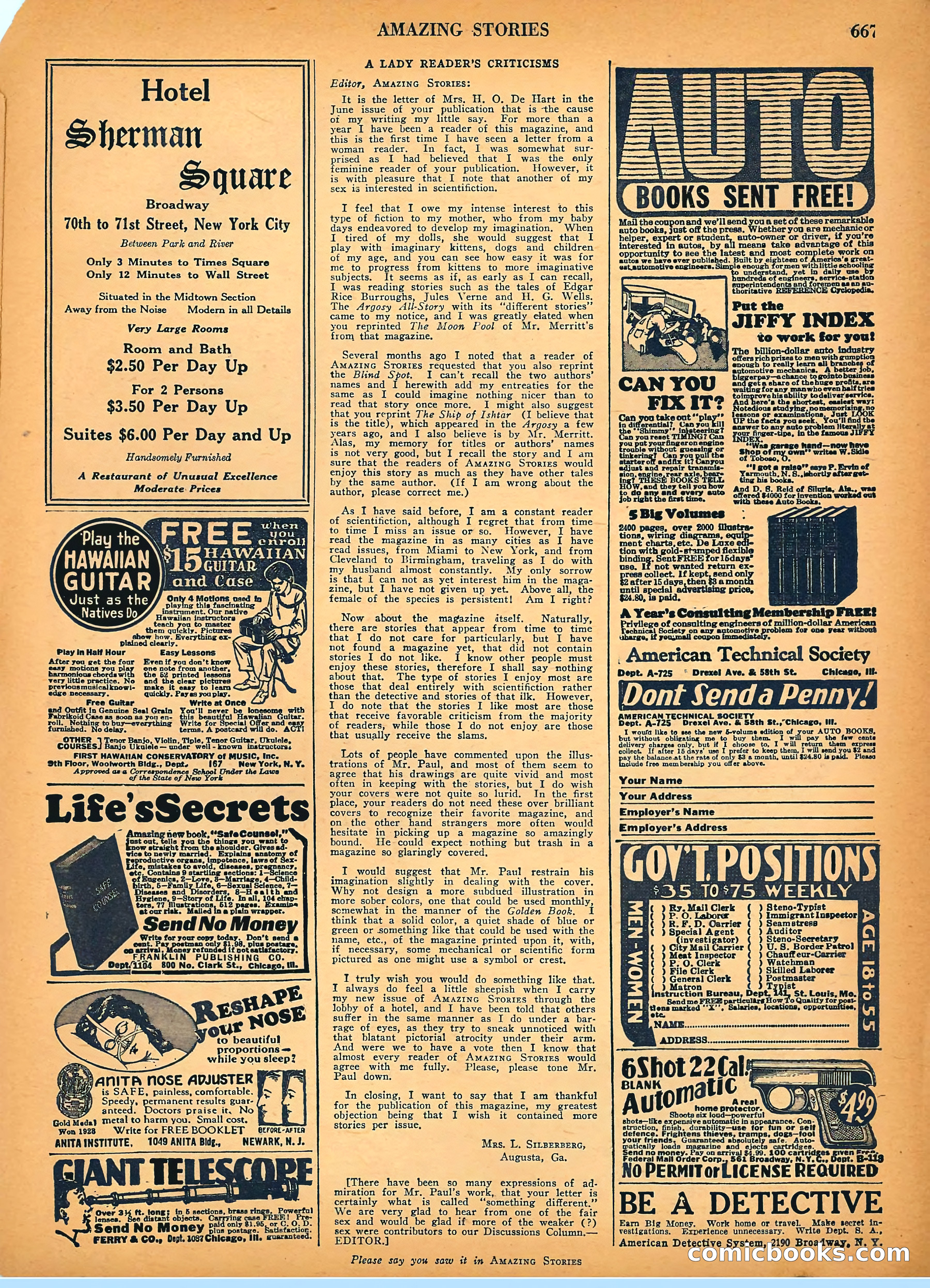 Amazing Stories, Vol. 3, No. 7 — page 92 of 97