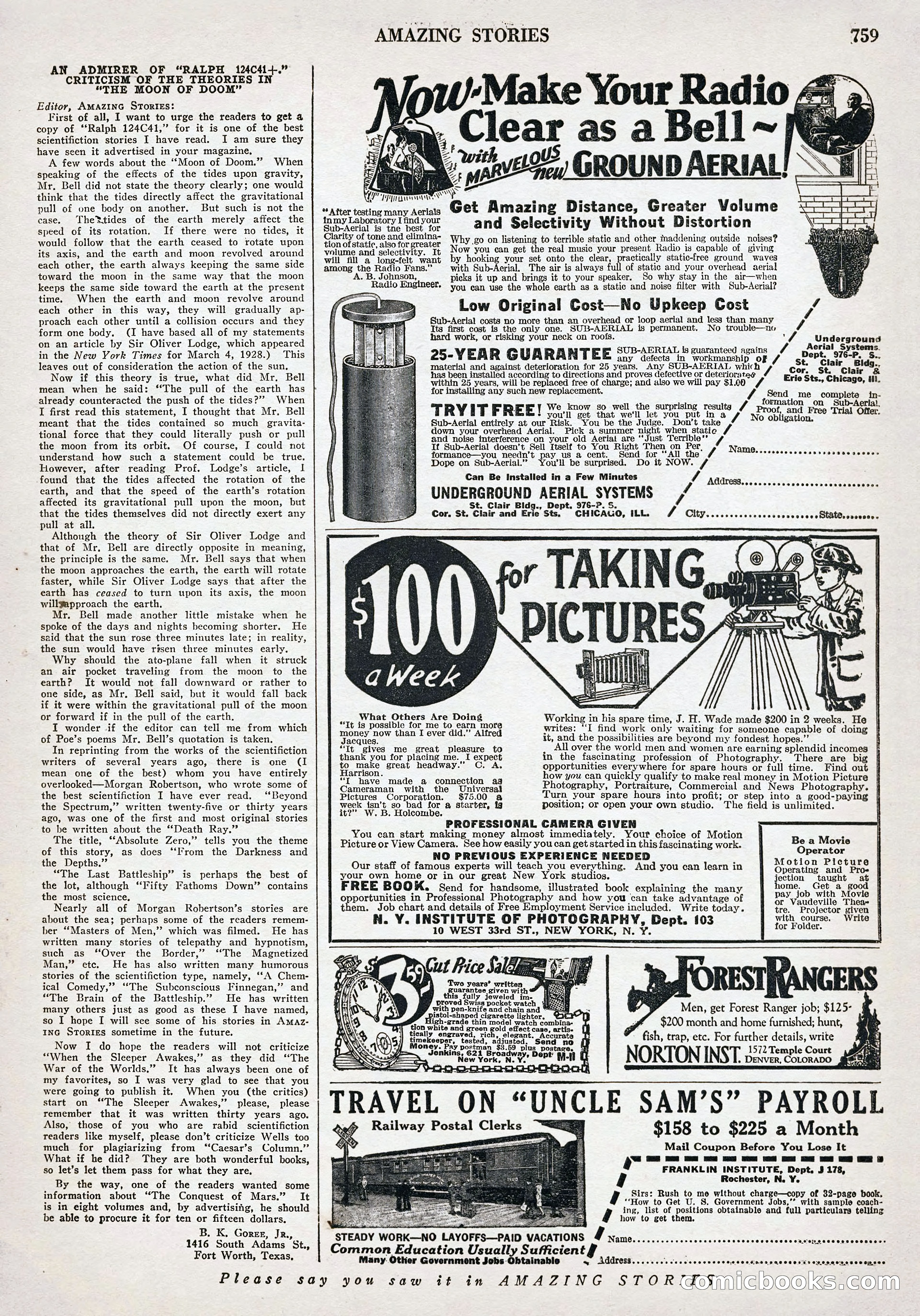 Amazing Stories, Vol. 3 No. 8 — page 89 of 98