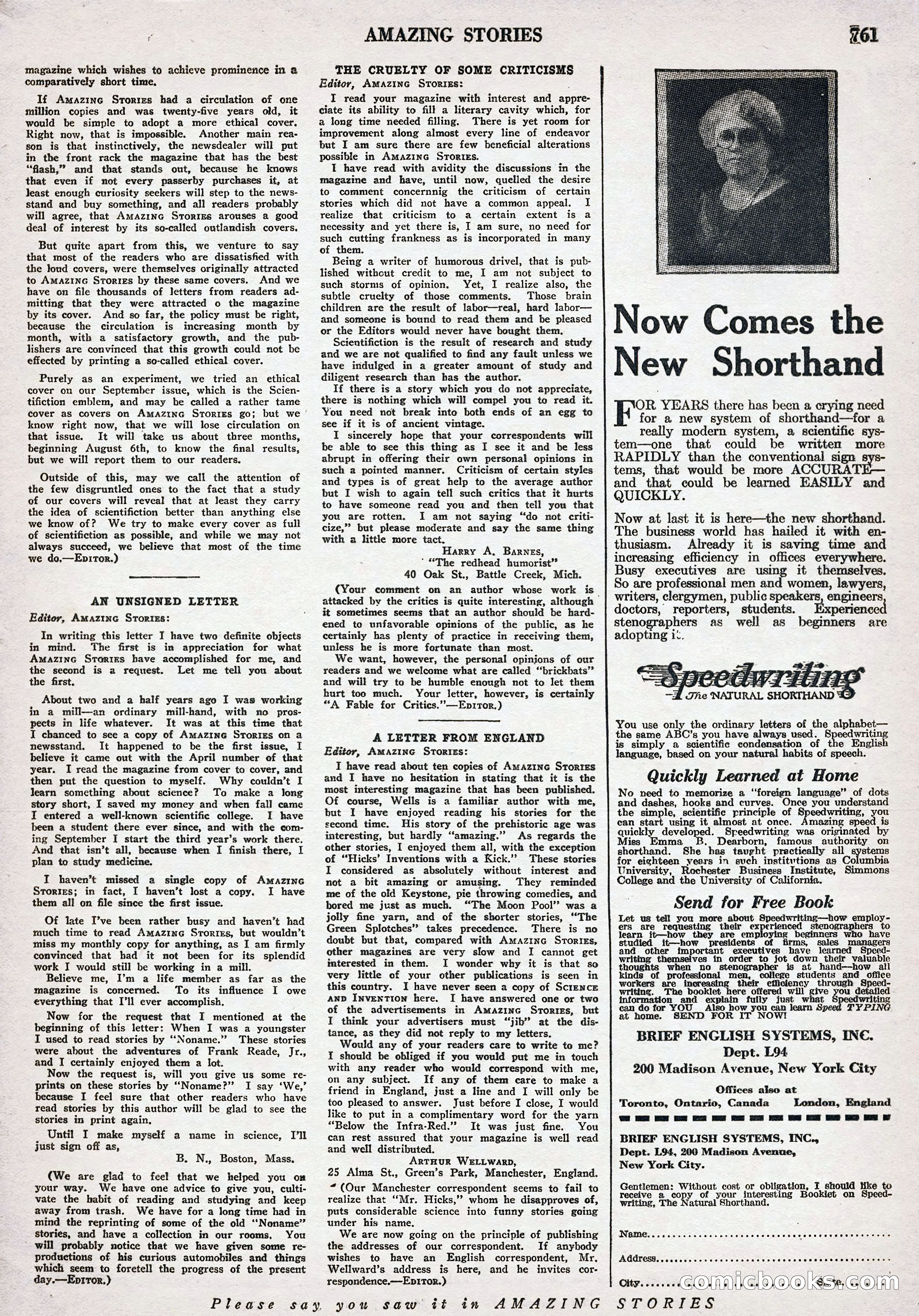 Amazing Stories, Vol. 3 No. 8 — page 91 of 98