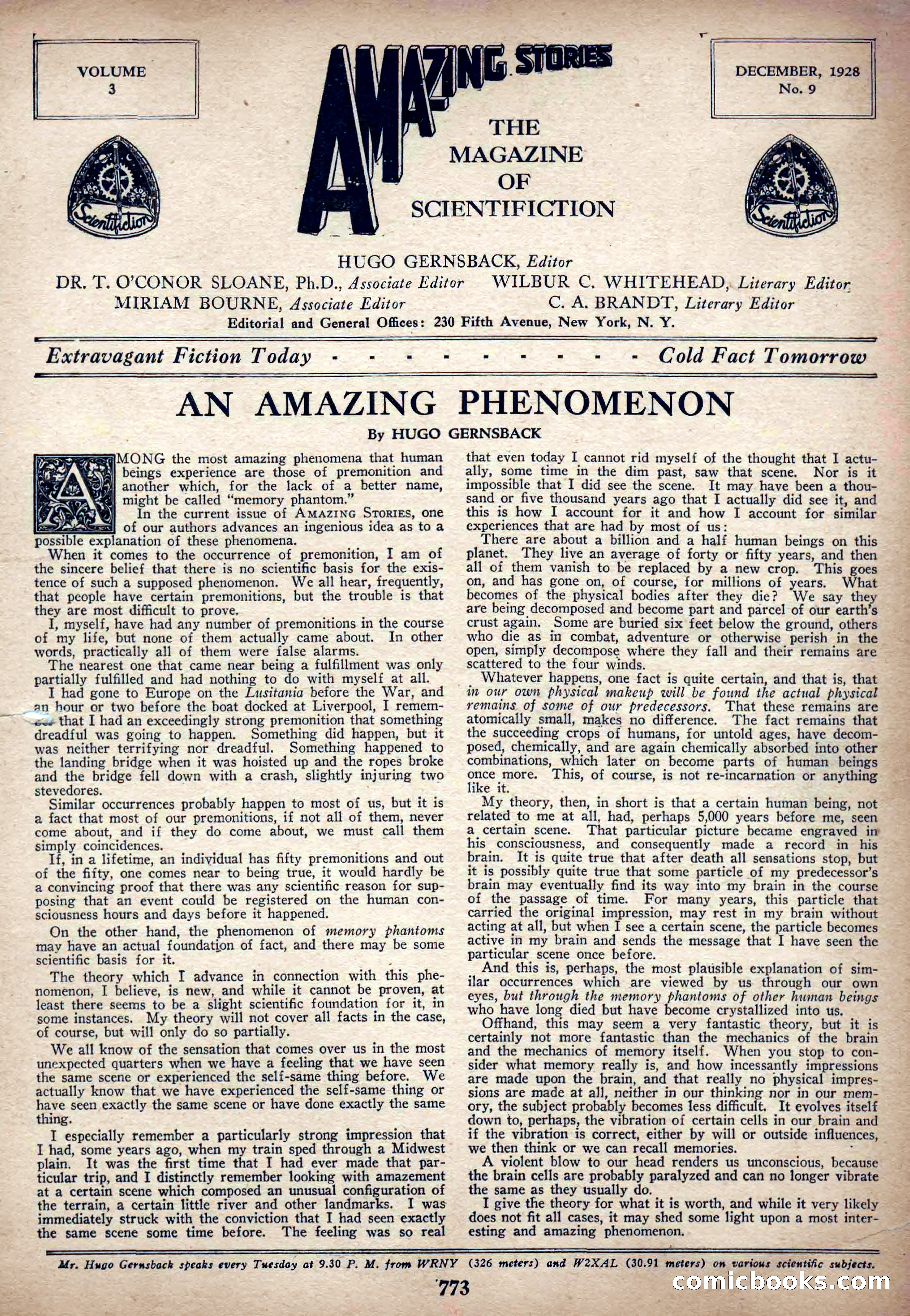 Amazing Stories, Vol. 3, No. 9 — page 8 of 99
