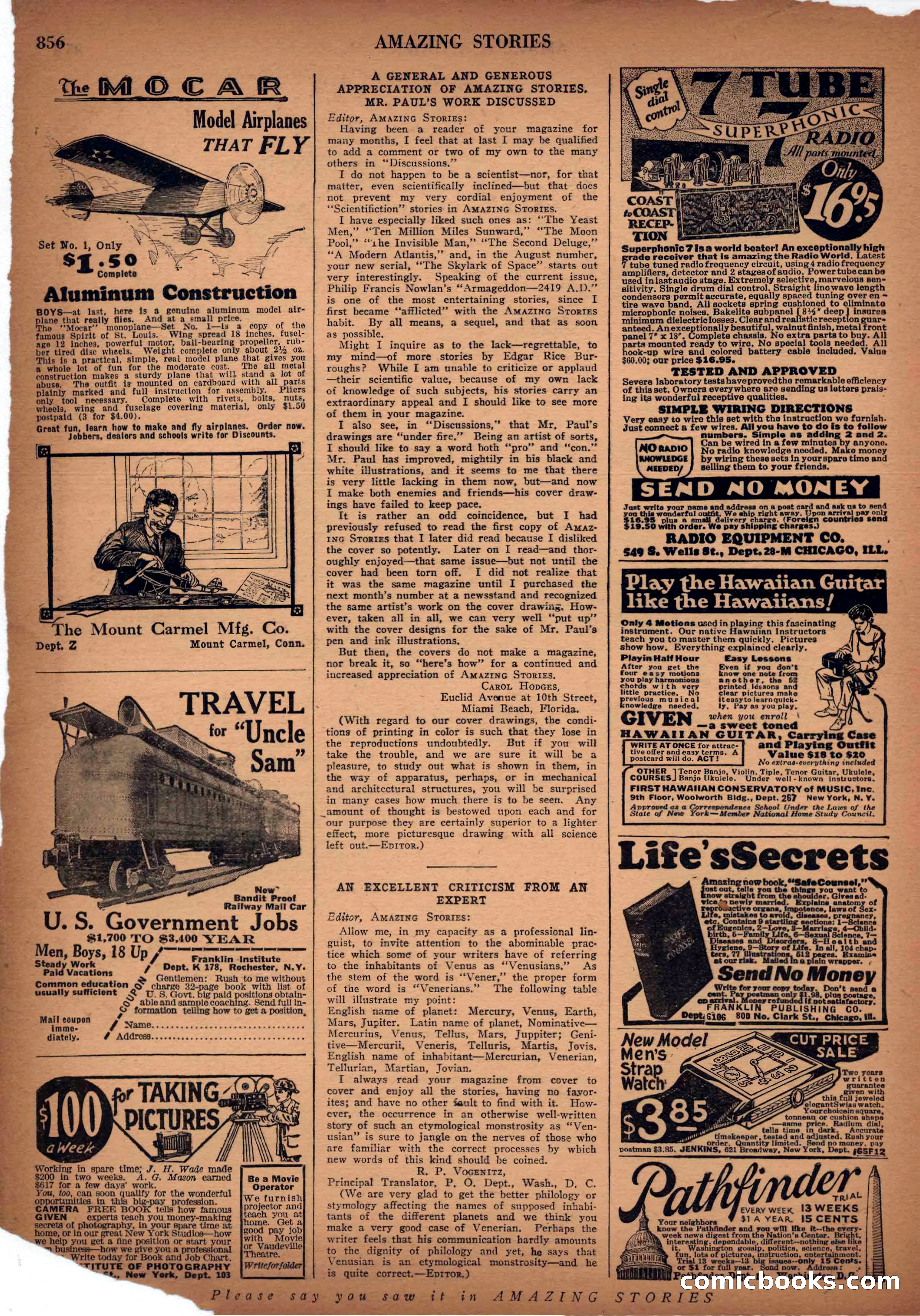 Amazing Stories, Vol. 3, No. 9 — page 91 of 99