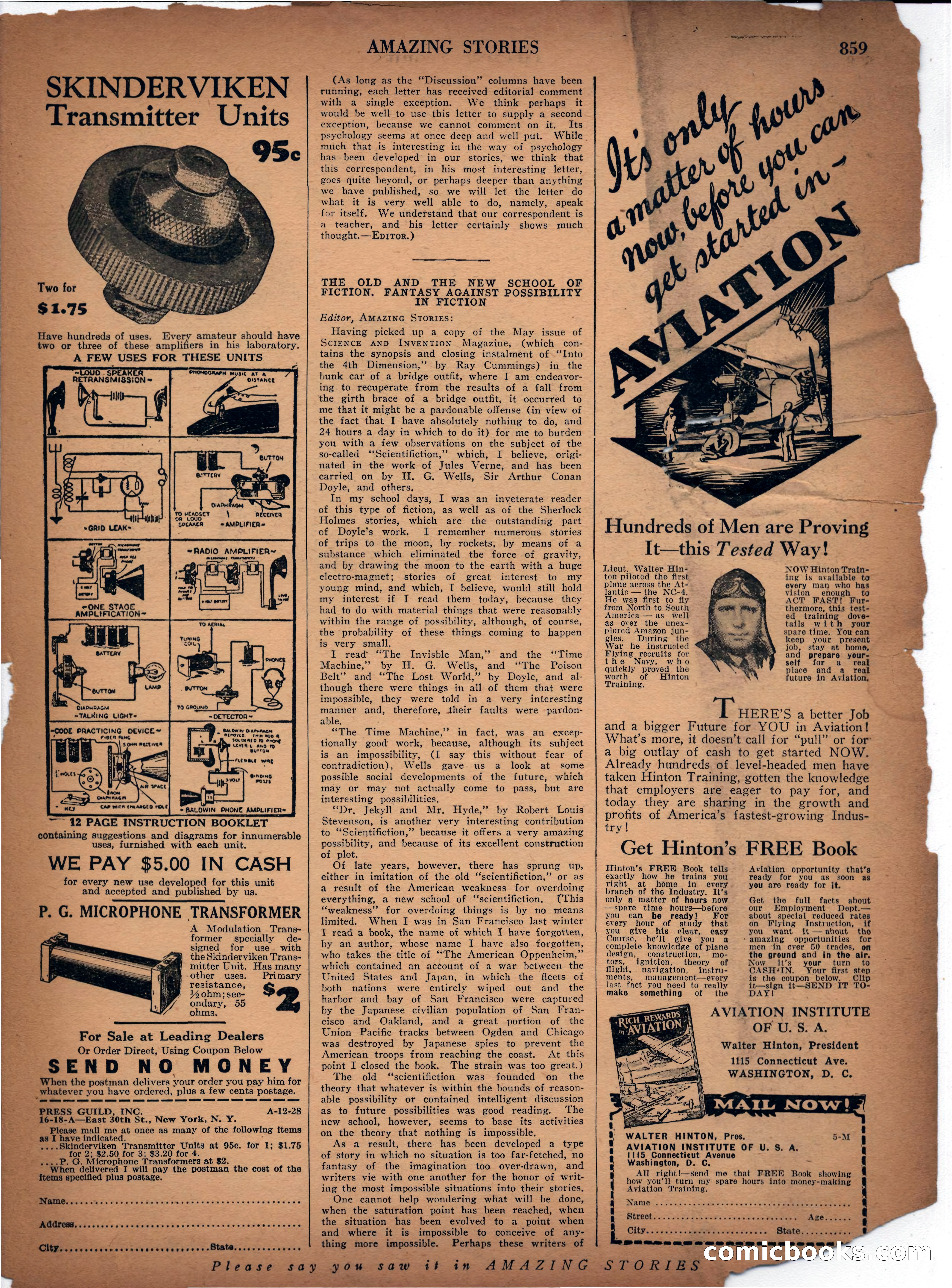 Amazing Stories, Vol. 3, No. 9 — page 94 of 99