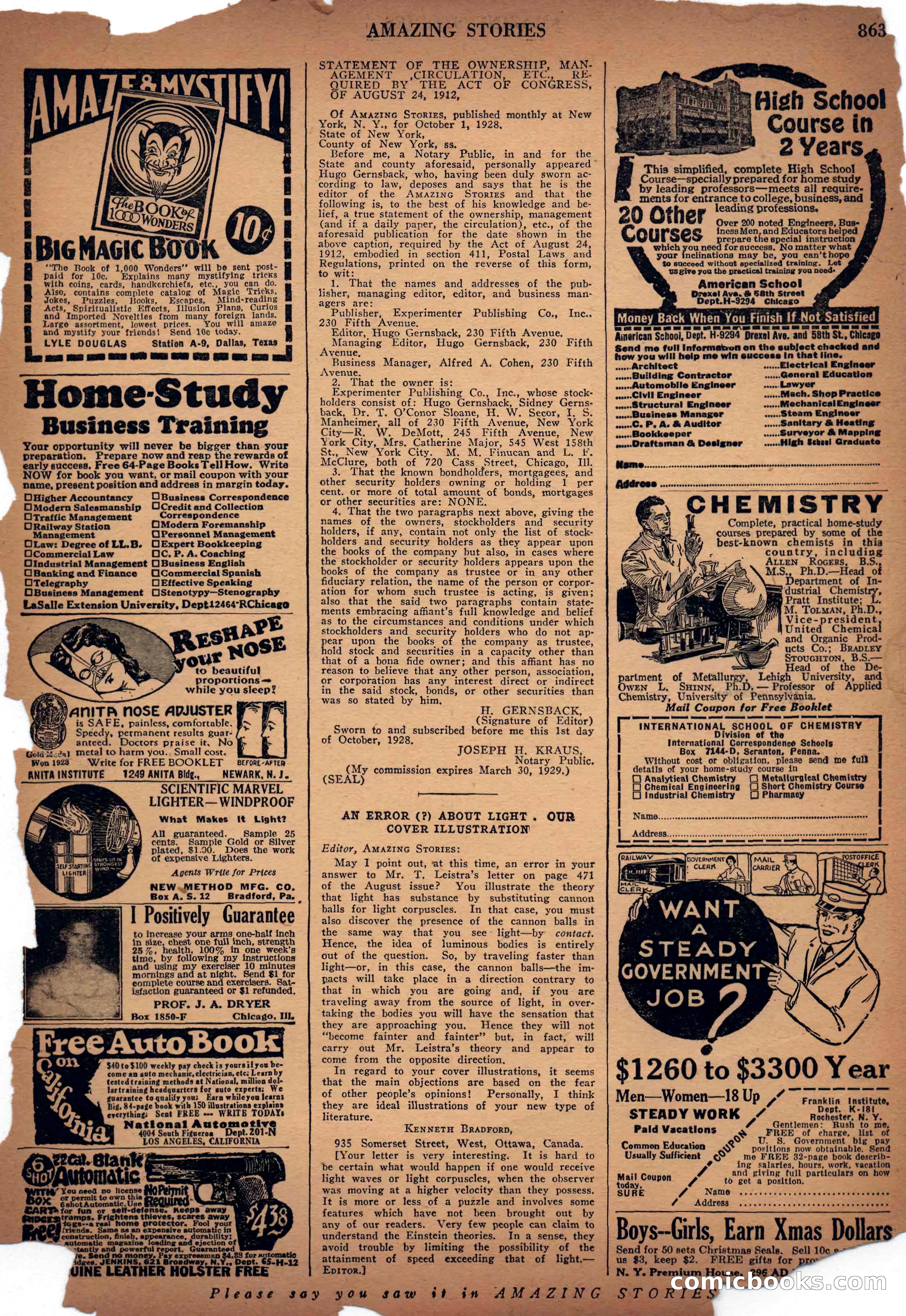 Amazing Stories, Vol. 3, No. 9 — page 98 of 99