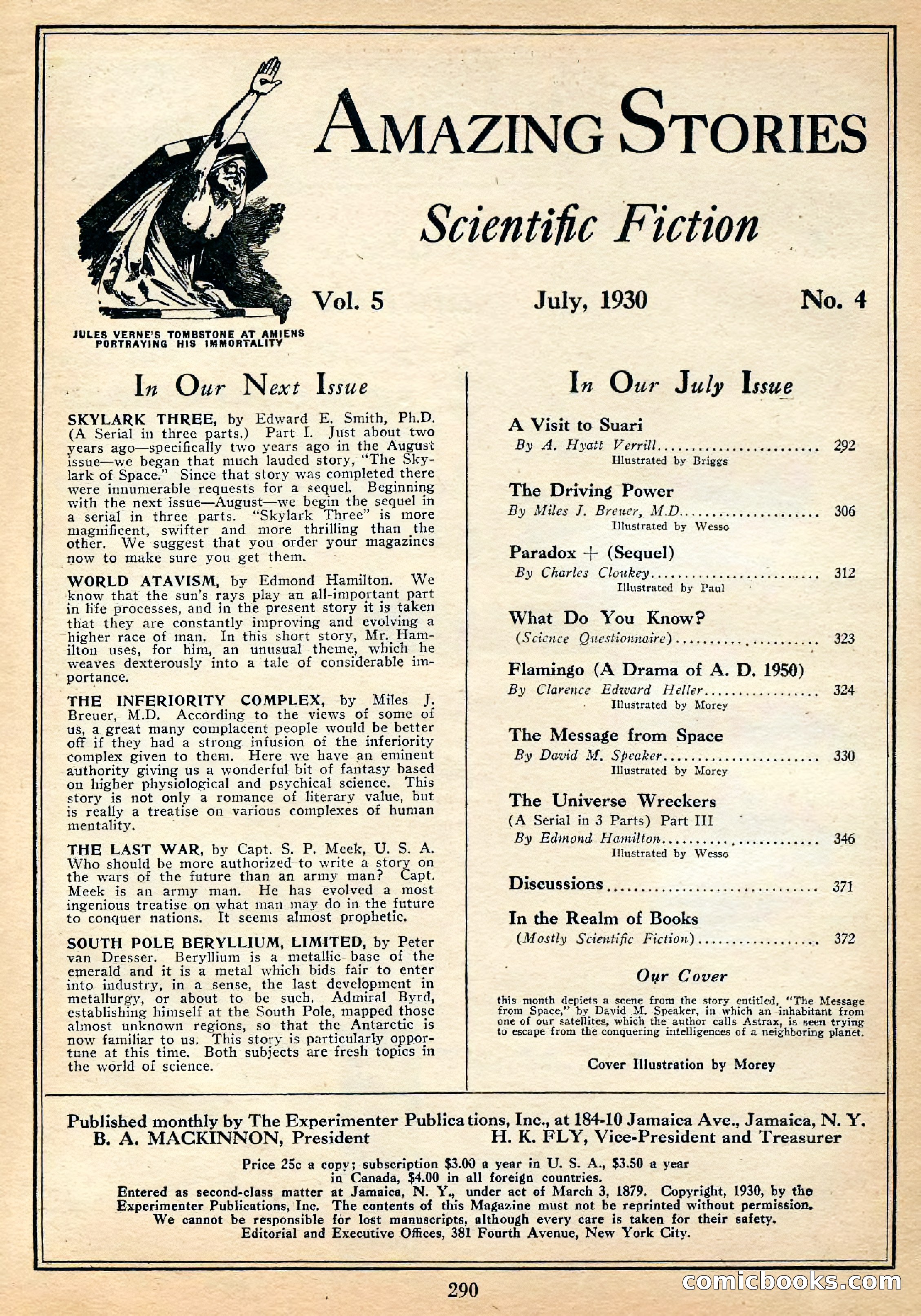 Amazing Stories, July 1930 — page 3 of 99
