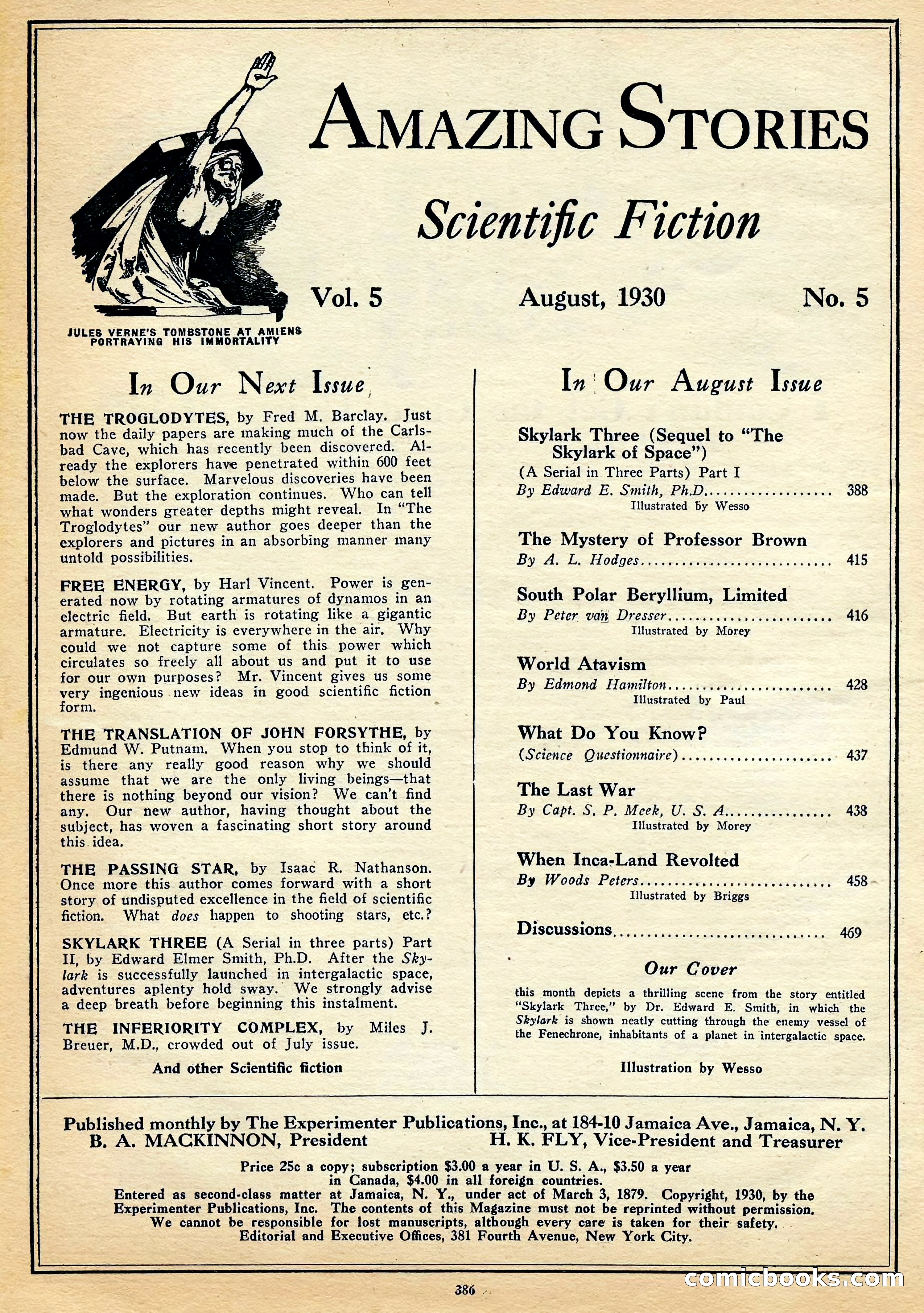 Amazing Stories, August 1930 — page 3 of 99