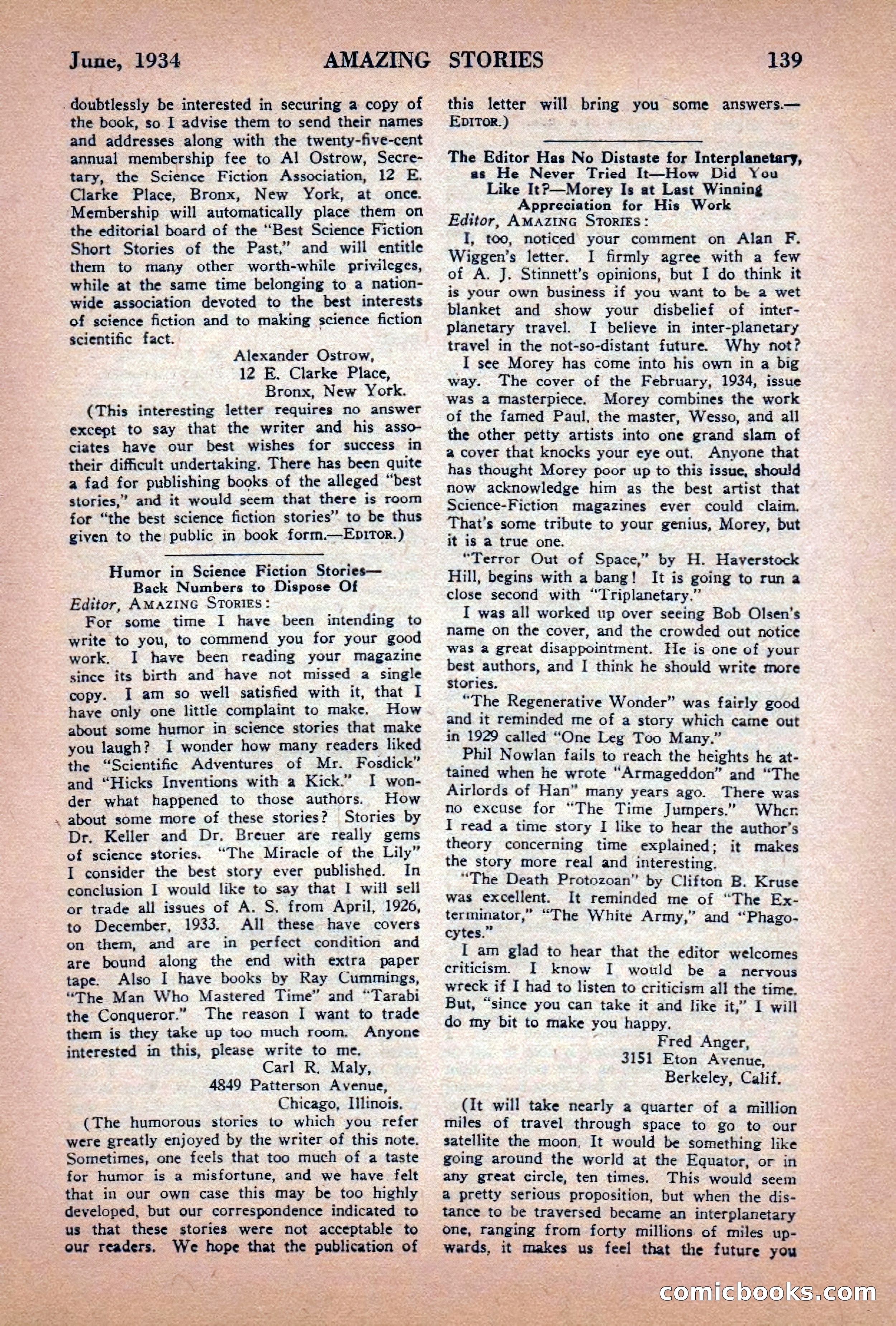 Amazing Stories, June 1934 — page 141 of 148