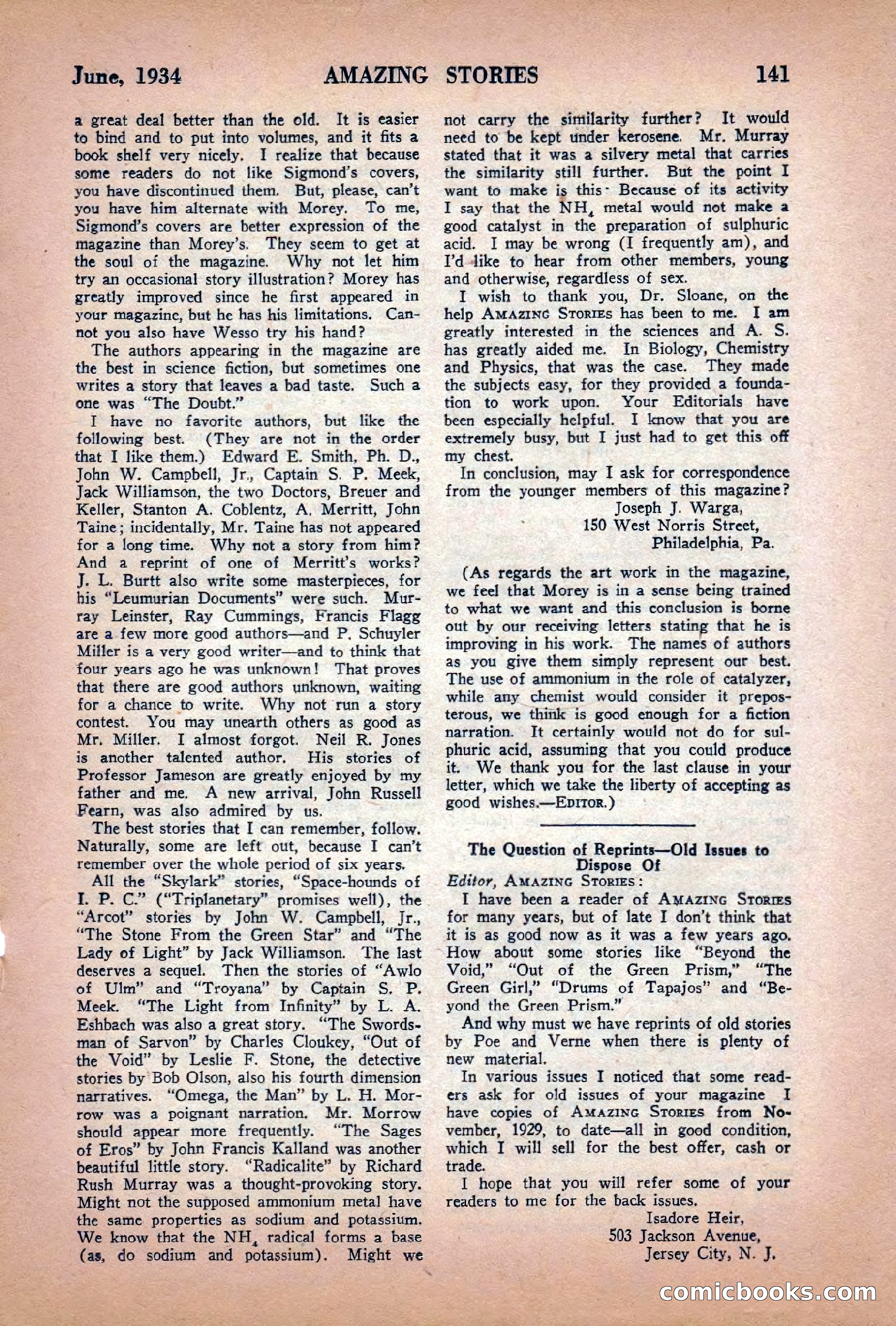 Amazing Stories, June 1934 — page 143 of 148