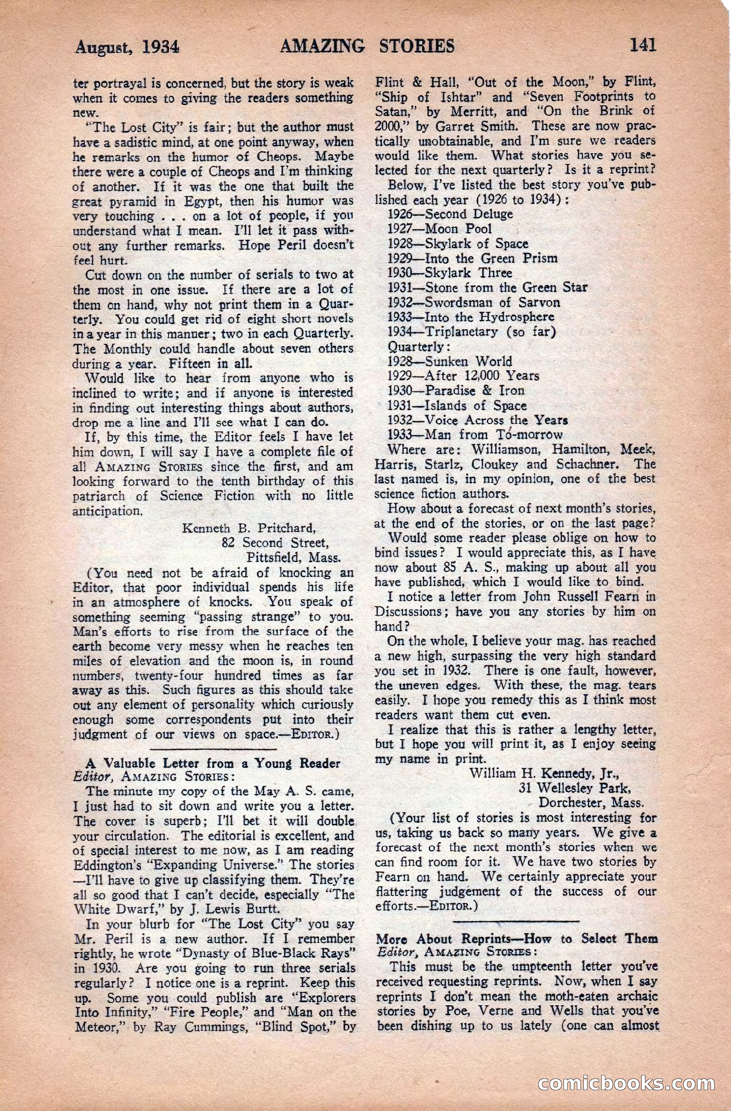 Amazing Stories, August 1934 — page 143 of 148