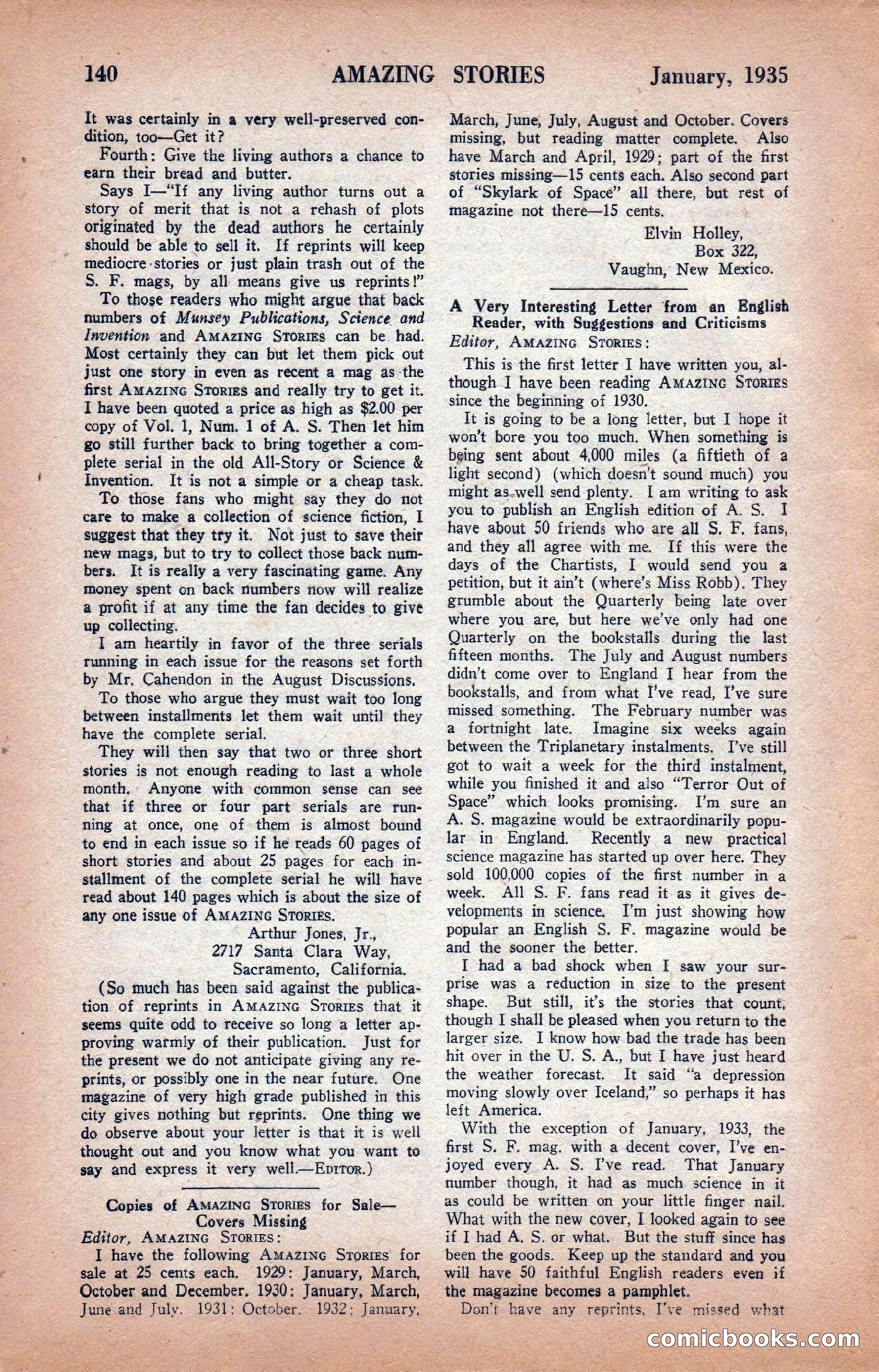 Amazing Stories, January 1935 — page 142 of 148