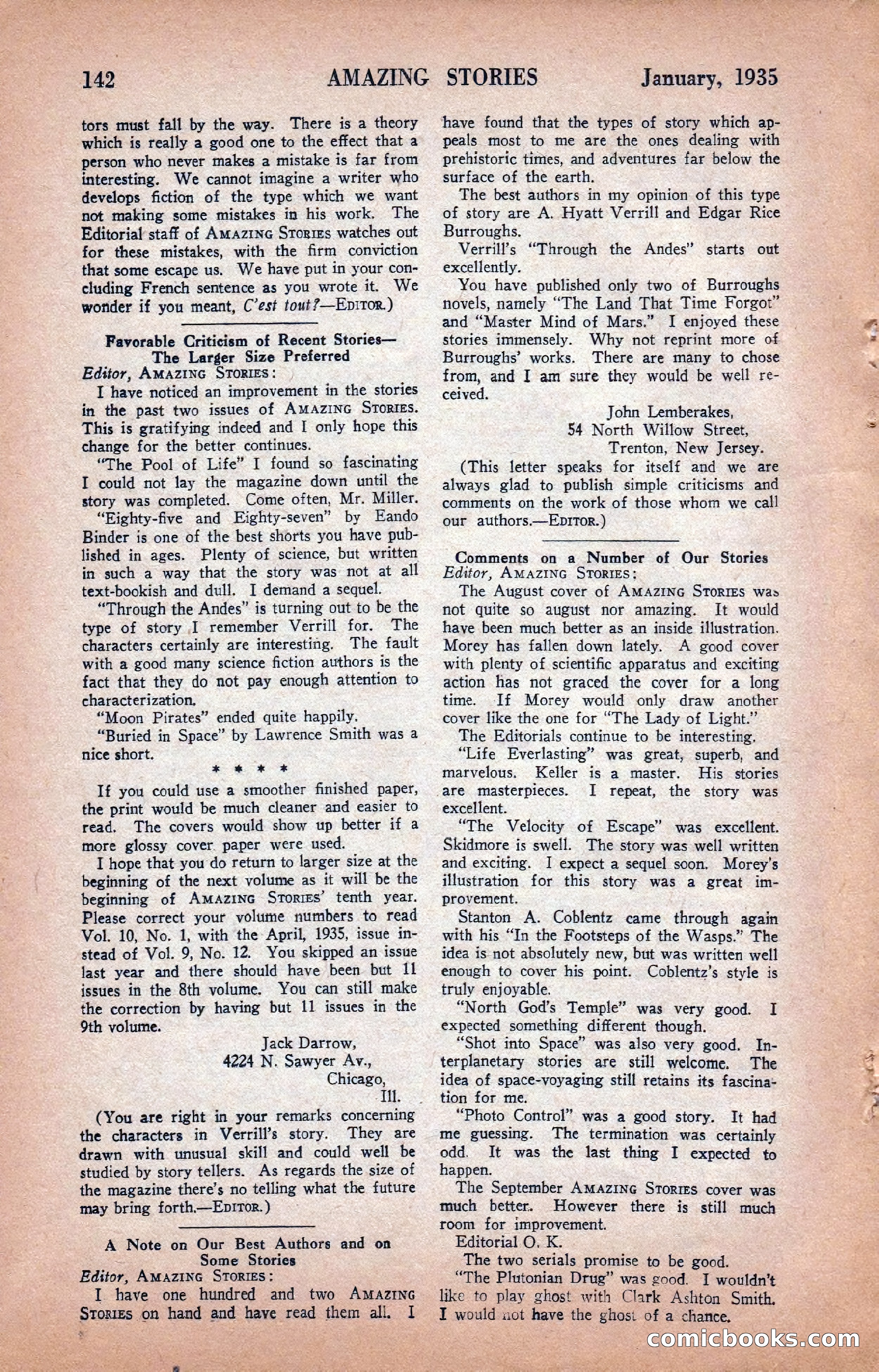 Amazing Stories, January 1935 — page 144 of 148