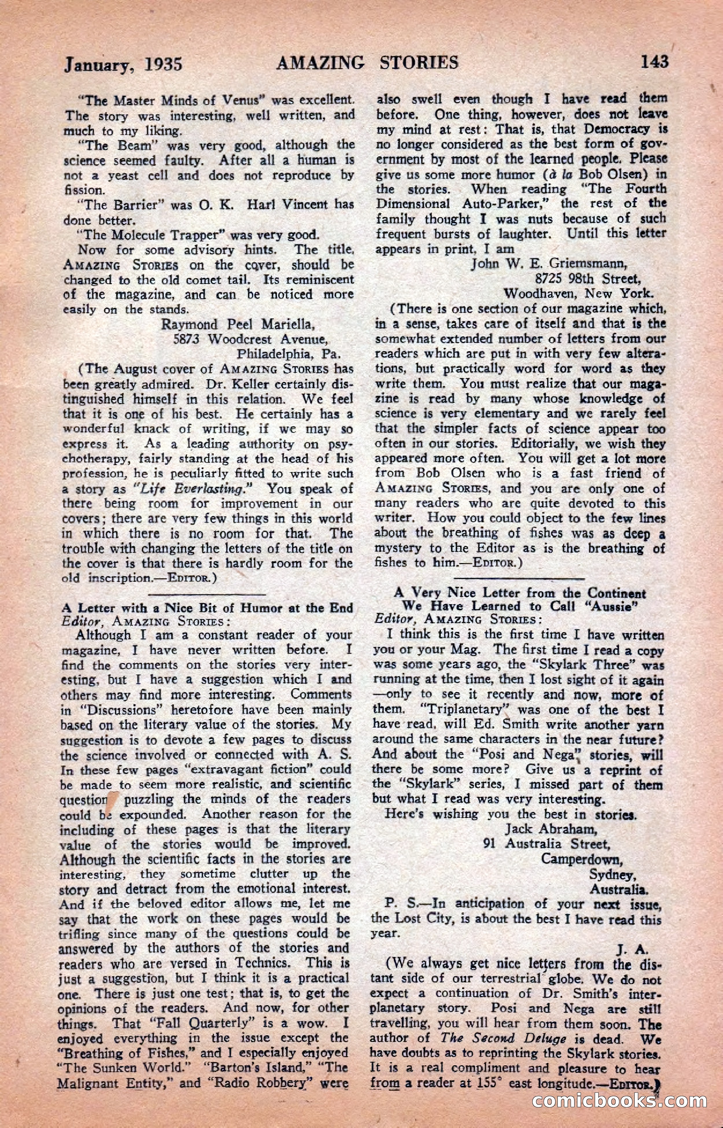 Amazing Stories, January 1935 — page 145 of 148