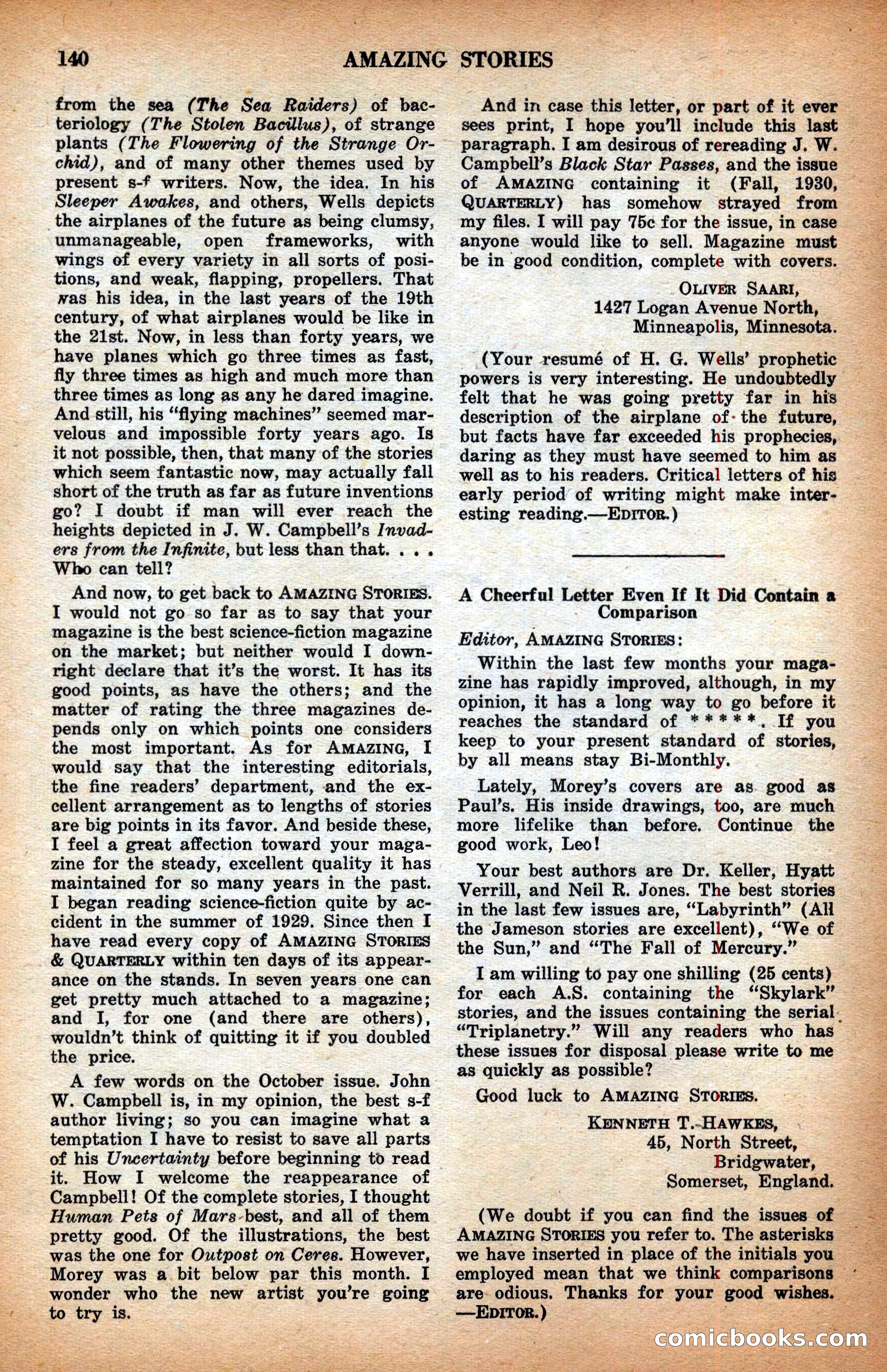 Amazing Stories, February 1937 — page 142 of 148