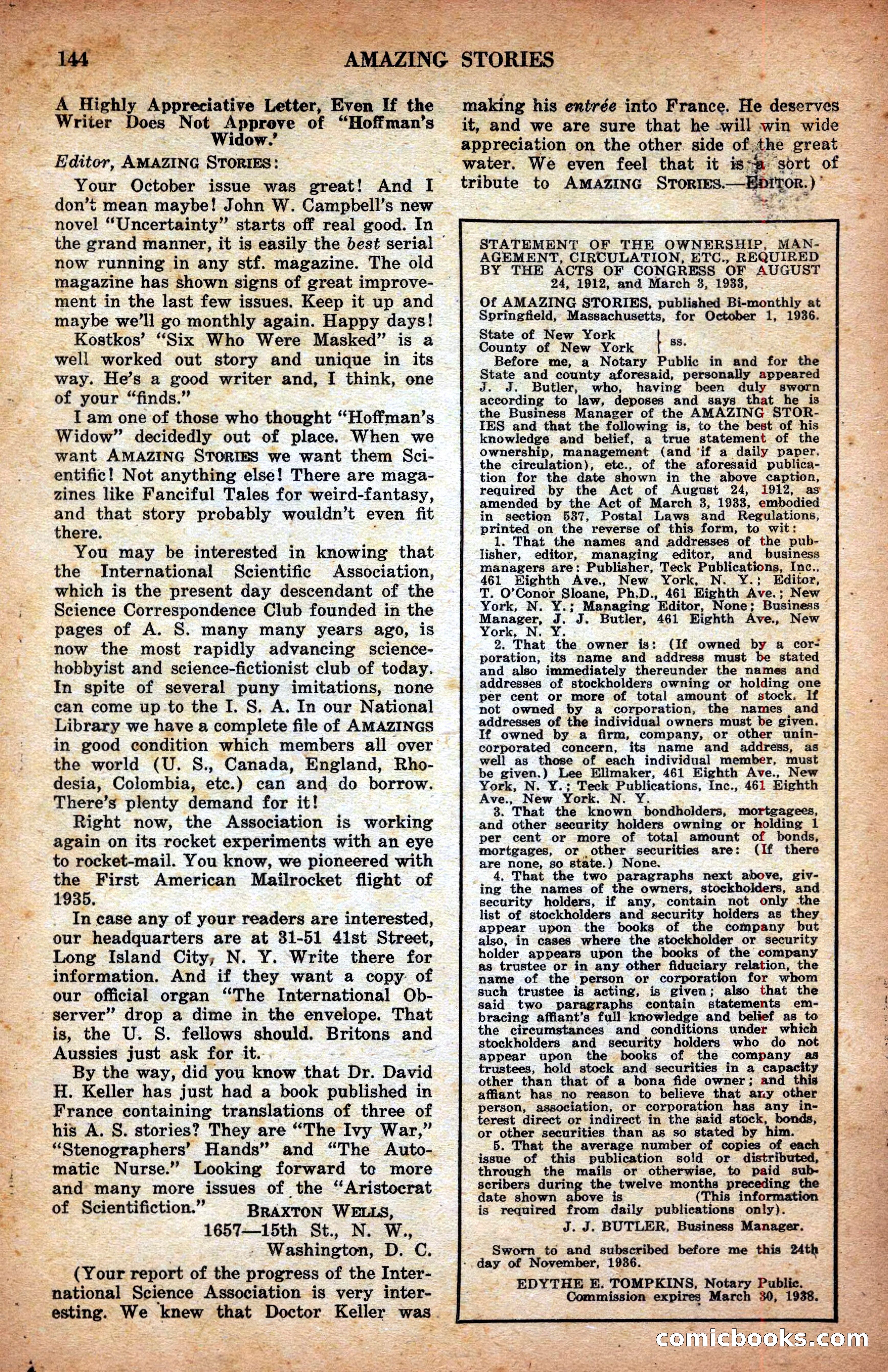 Amazing Stories, February 1937 — page 146 of 148