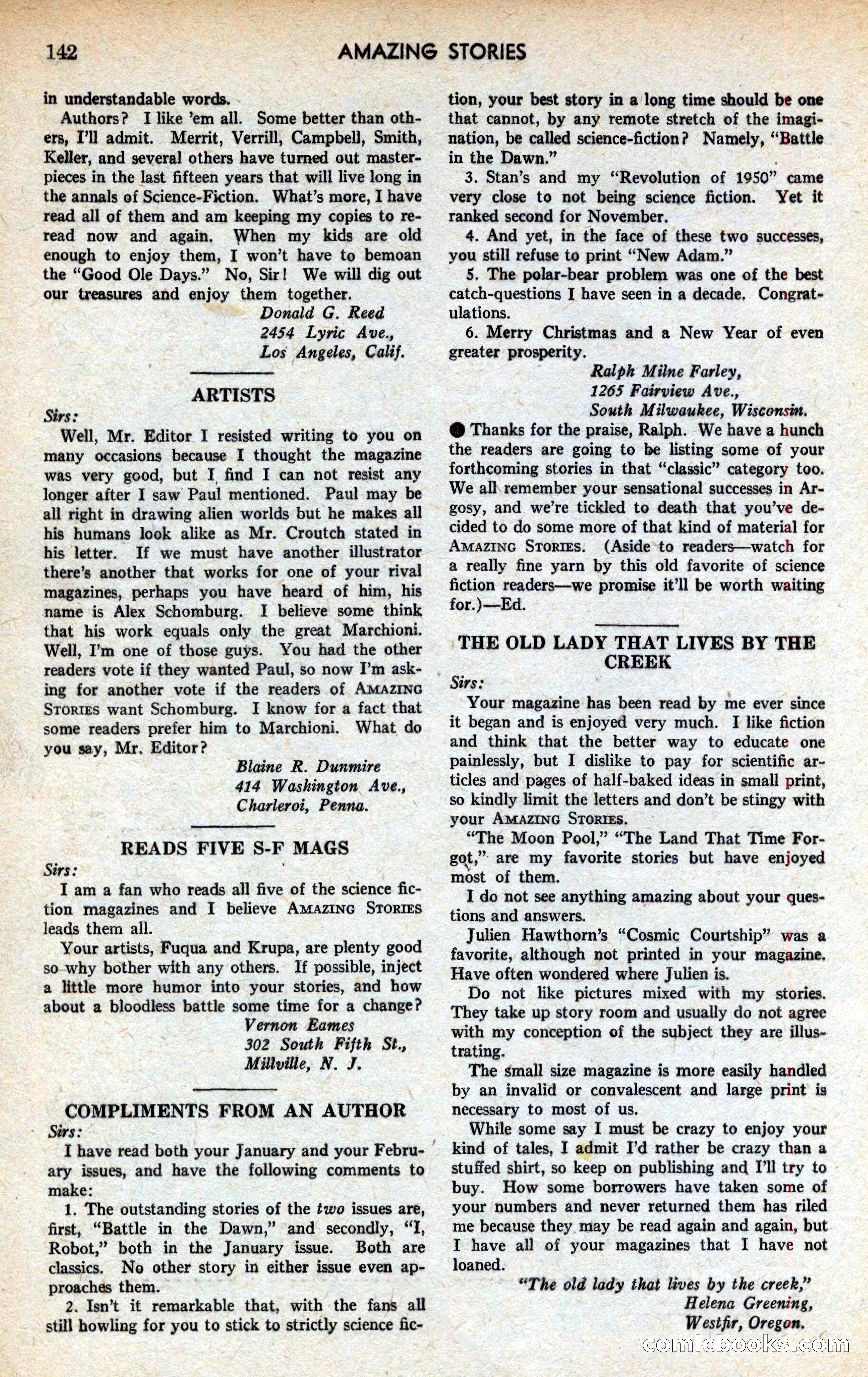 Amazing Stories, March 1939 — page 143 of 149