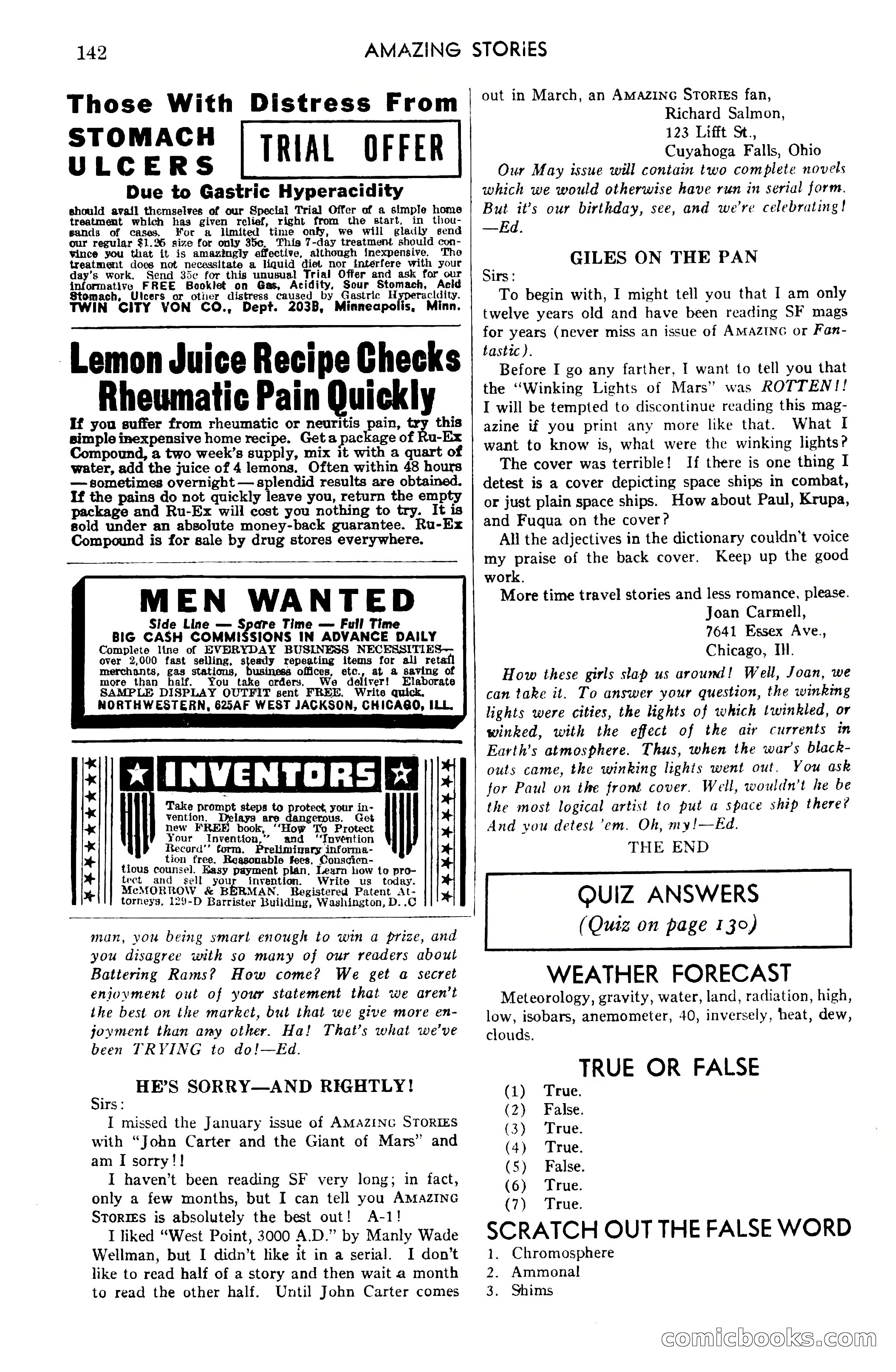Amazing Stories, April 1941 — page 142 of 148