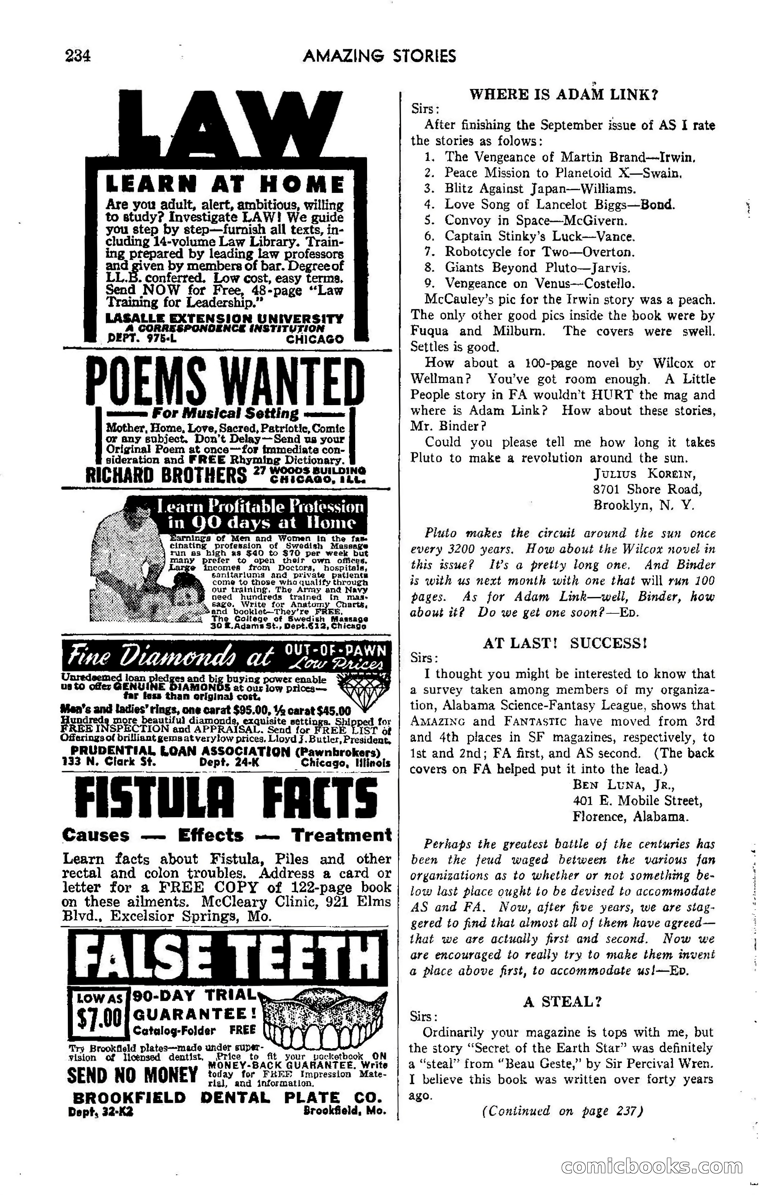 Amazing Stories, October 1942 — page 234 of 244