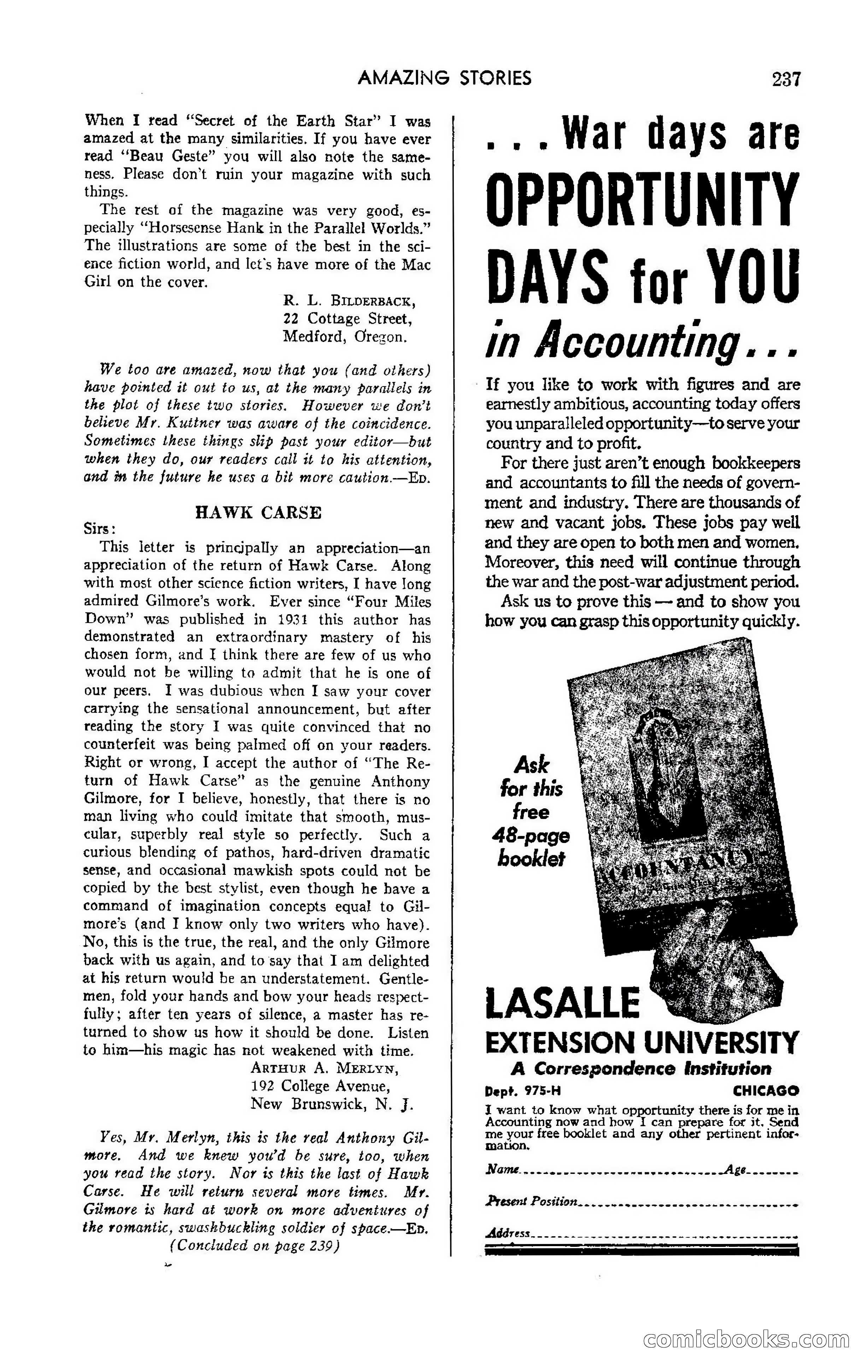 Amazing Stories, October 1942 — page 237 of 244