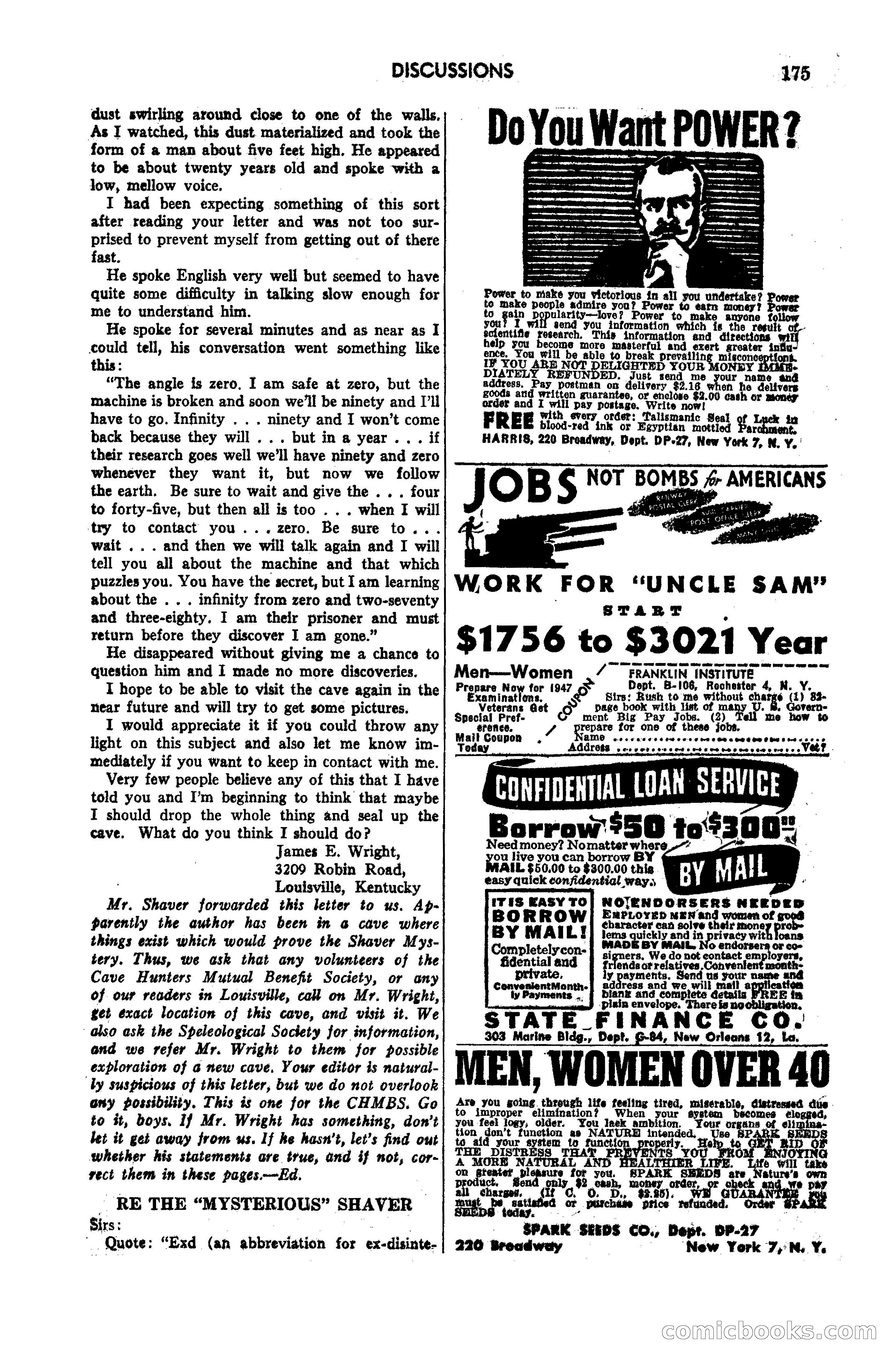 Amazing Stories, March 1947 — page 175 of 180